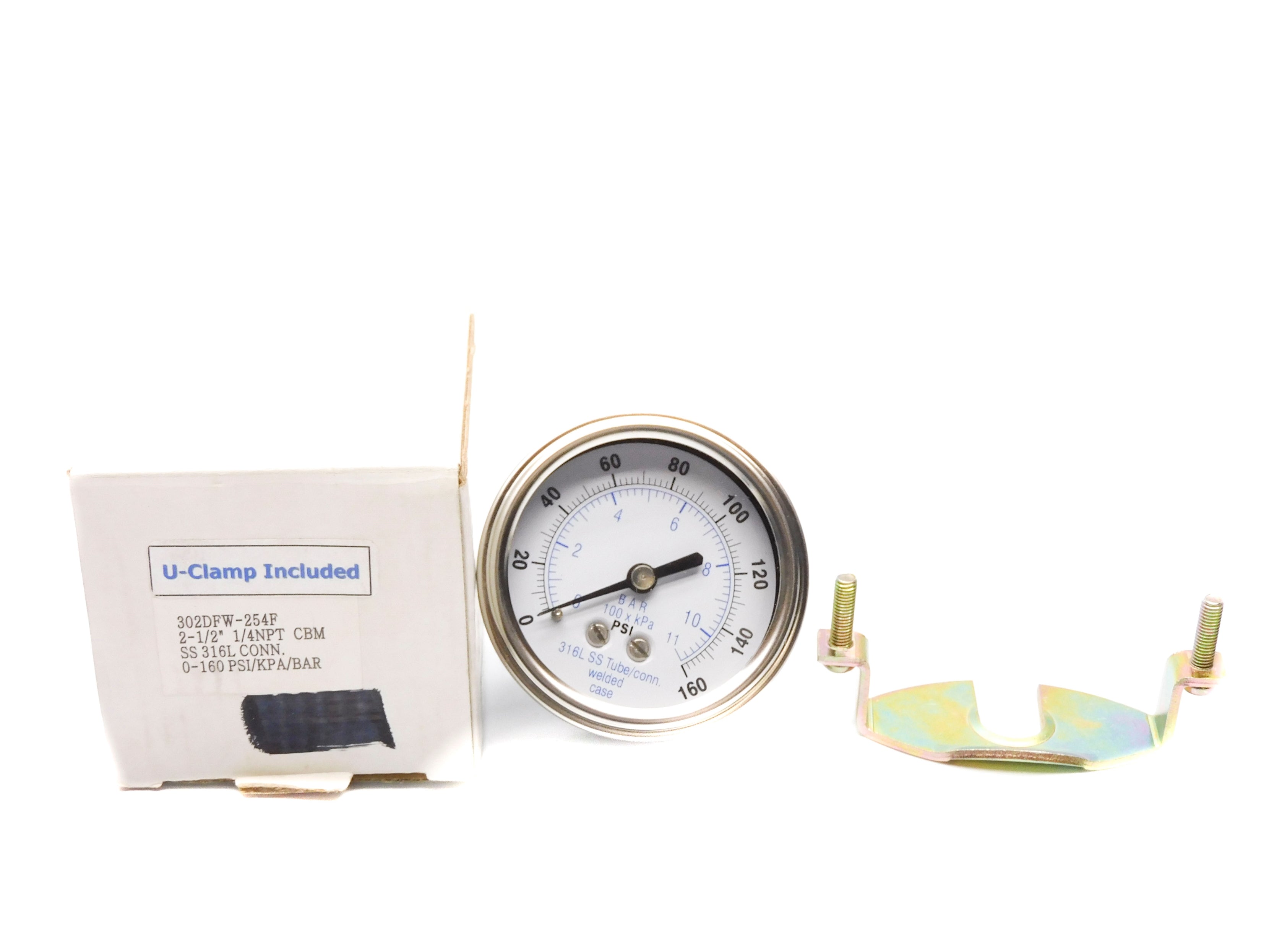 GAUGE 302DFW-254F 0-160PSI NSMP