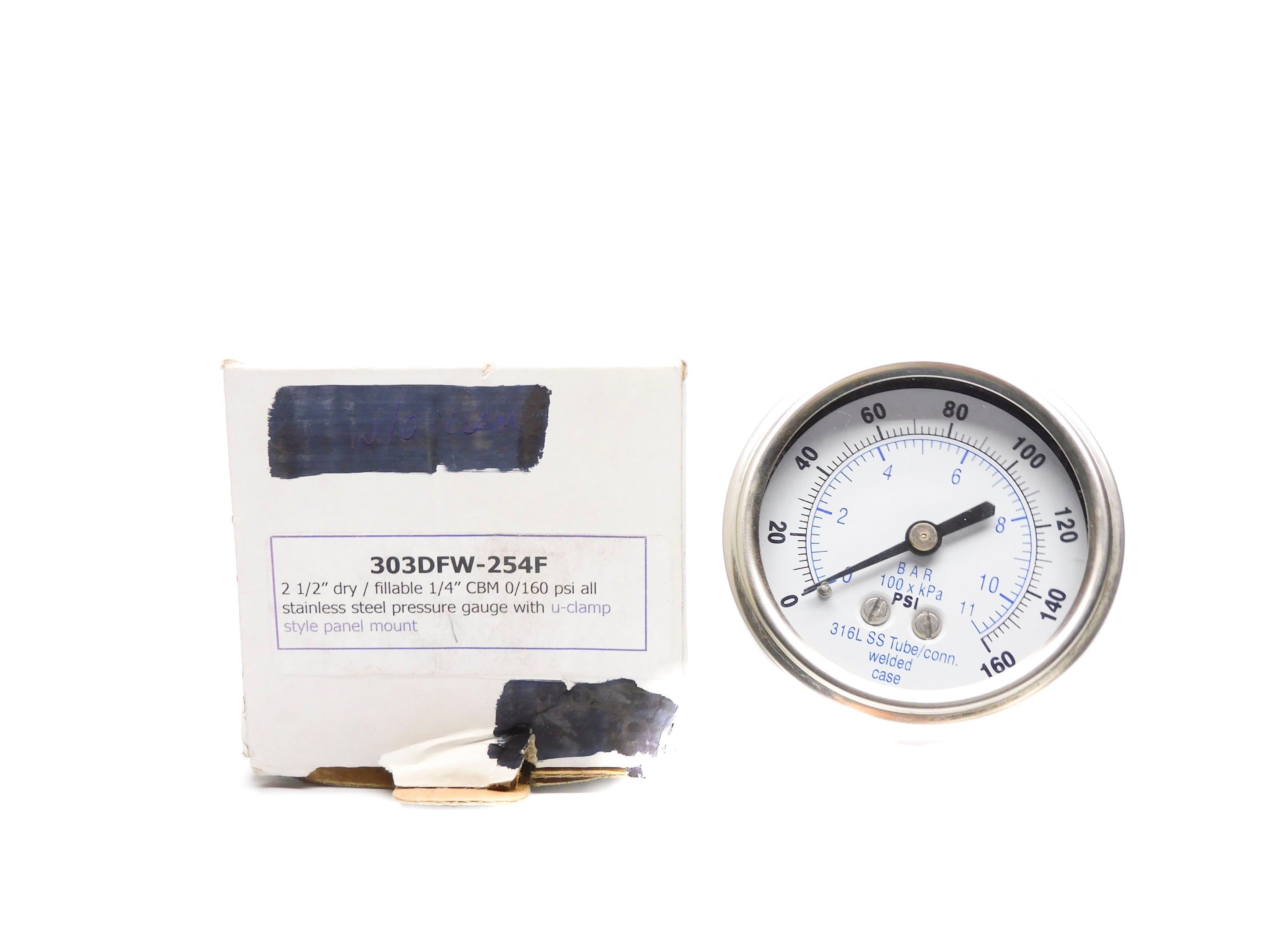 GAUGE 303DFW-254F 0-160PSI (AS PICTURED) NSMP