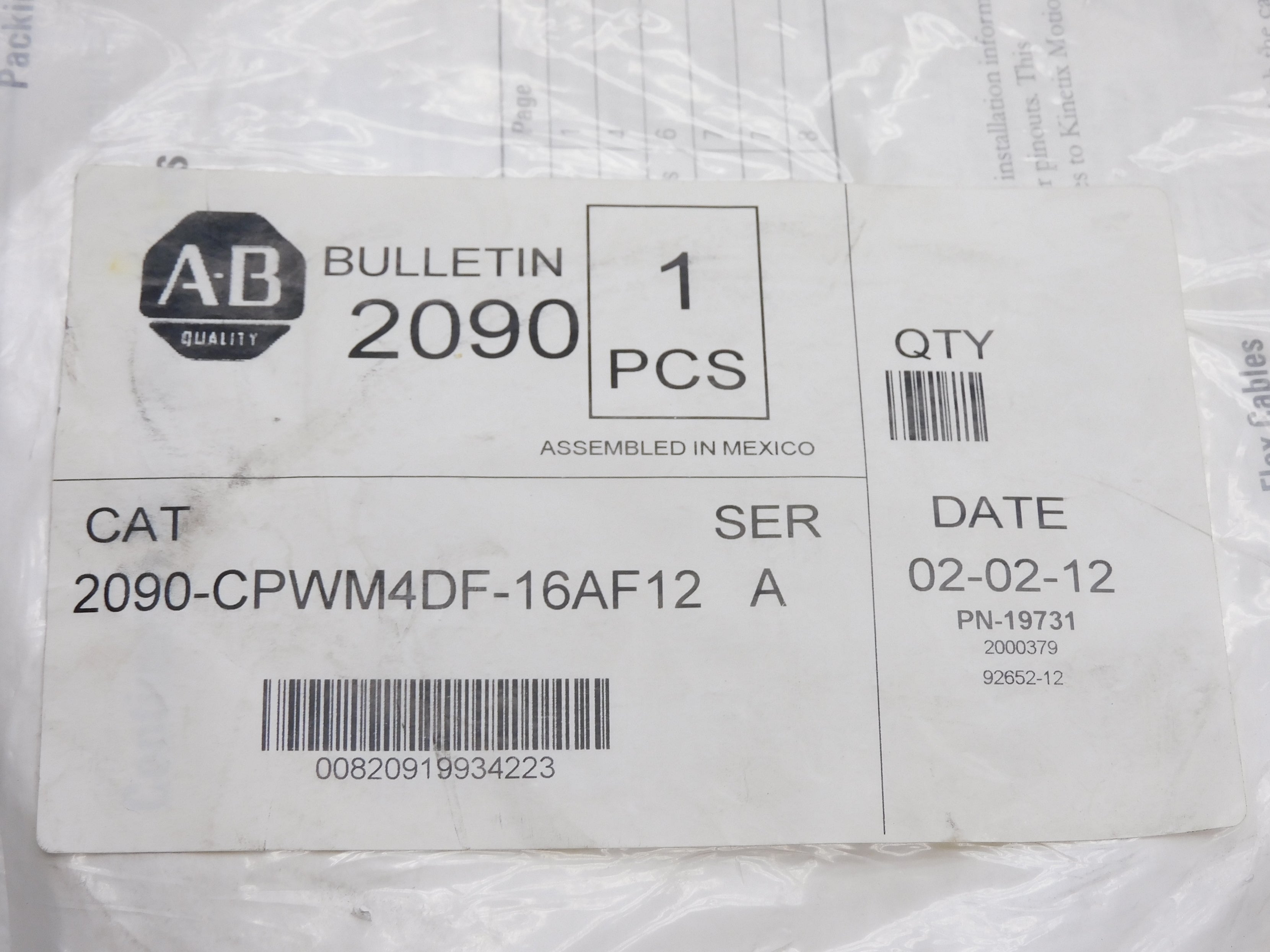 INDUSTRIAL SPARE PART 2090-CPWM4DF-16AF12 SER. A NSMP