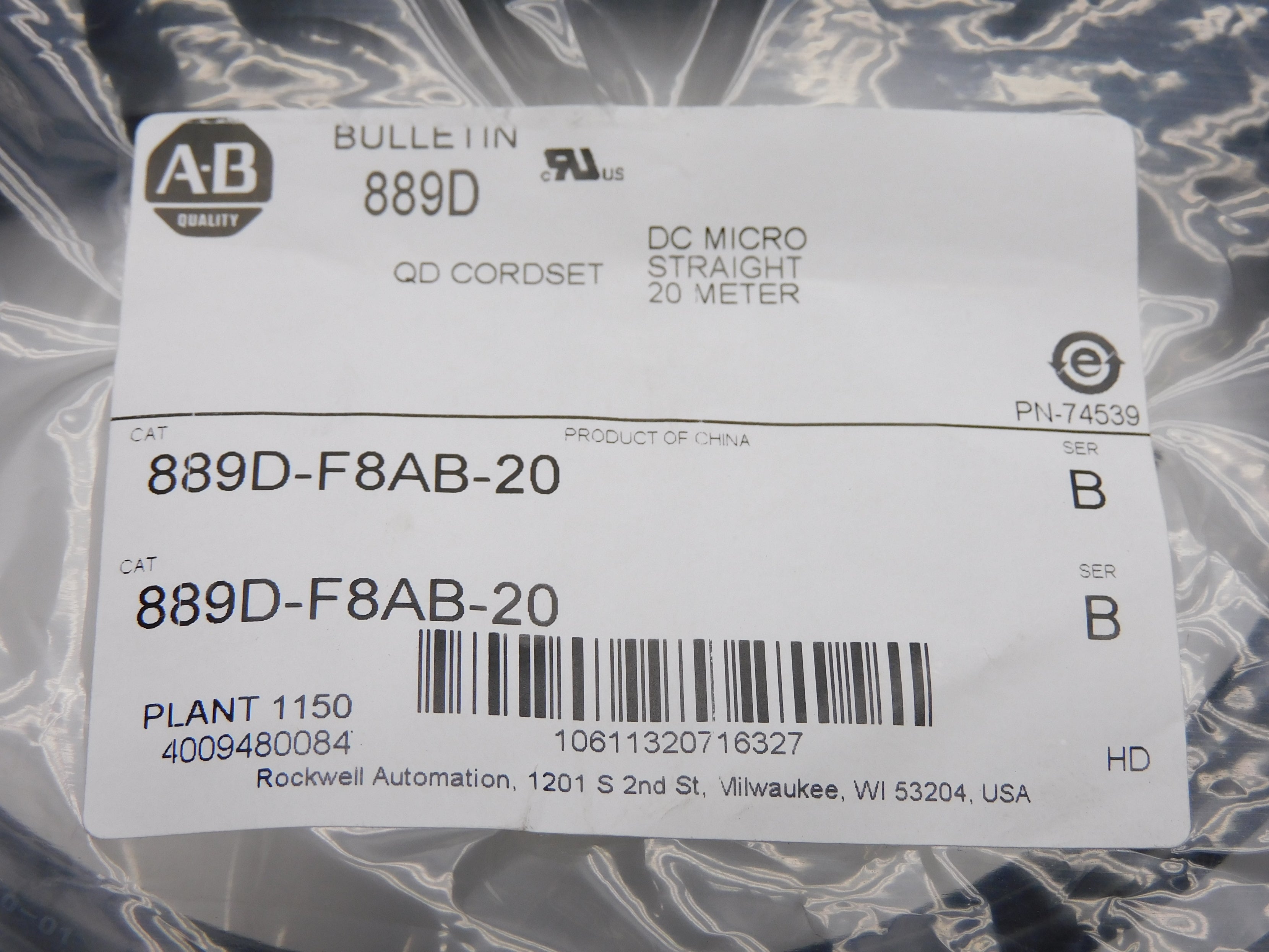 ALLEN BRADLEY 889D-F8AB-20 SER. B 30VAC/DC 2.0A NSMP