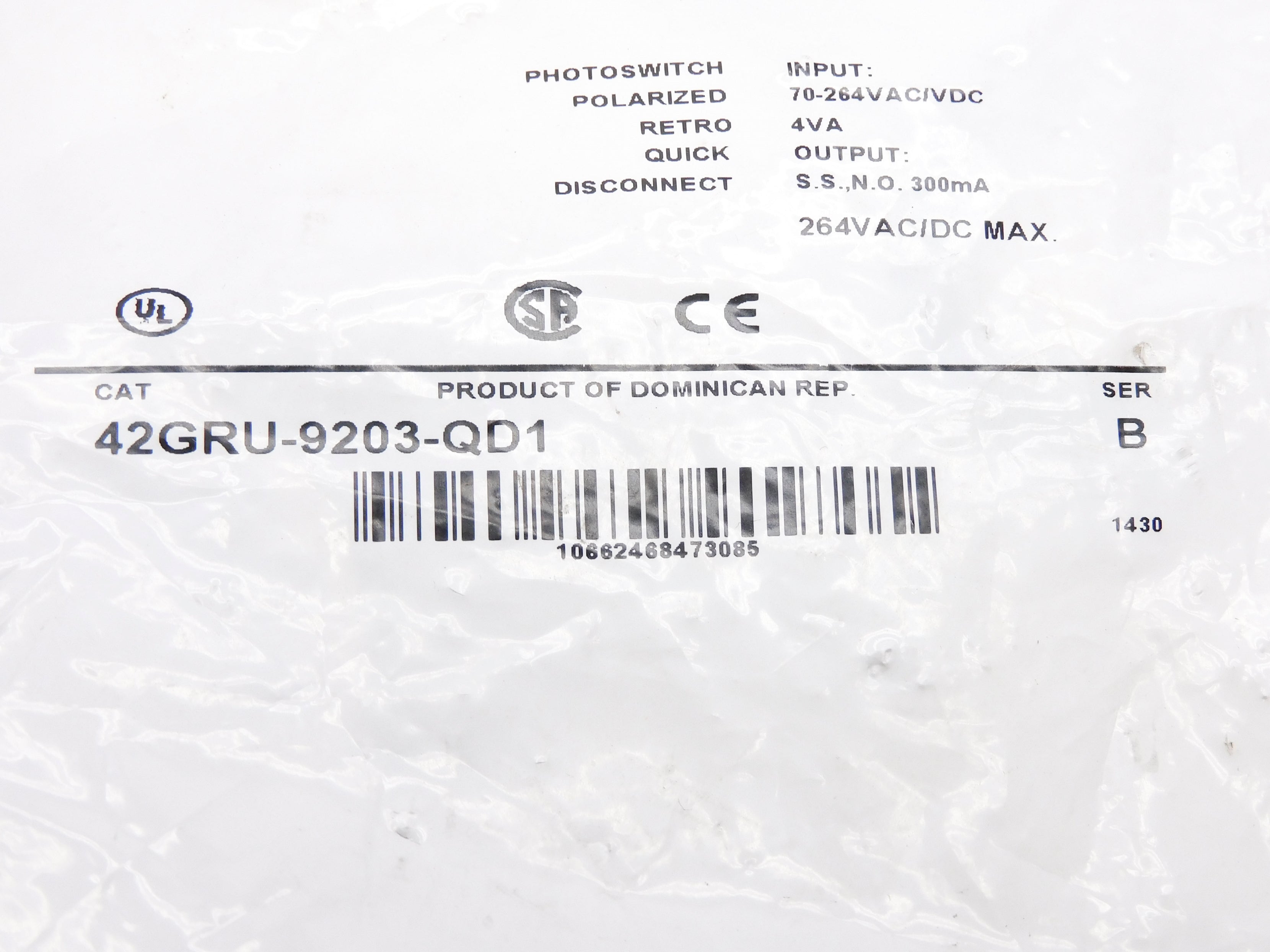 ALLEN BRADLEY 42GRU-9203-QD1 SER. B 70-264VAC/DC NSMP