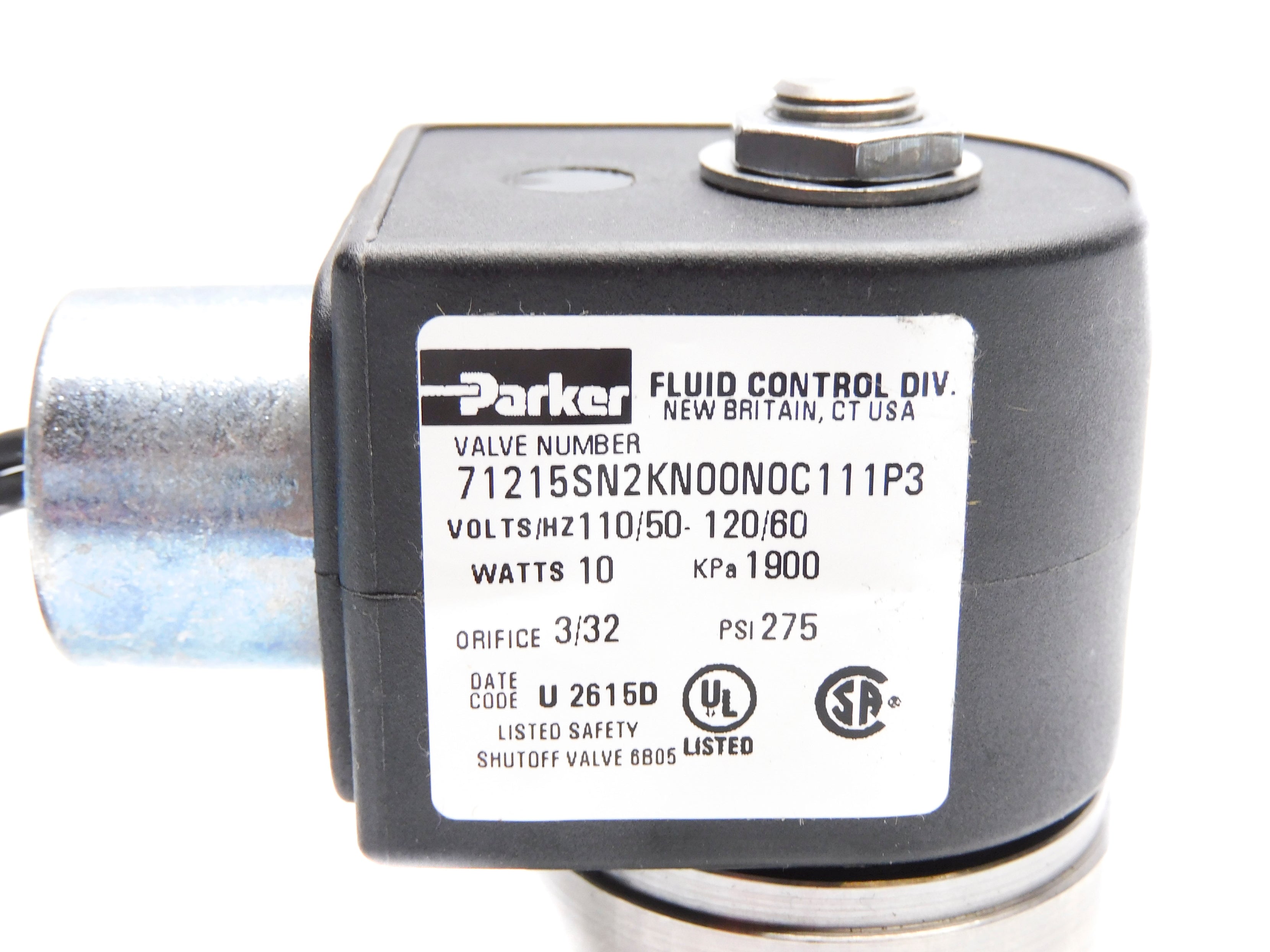 PARKER 71215SN2KN00N0C111P3 110/120V 275PSI NSMP