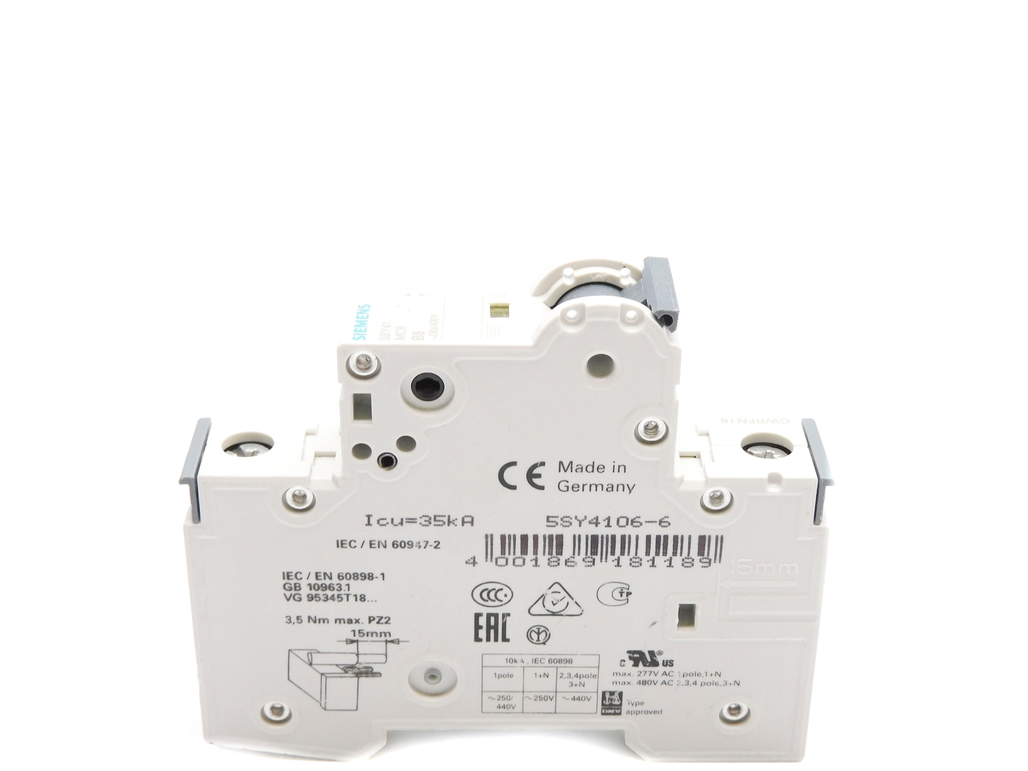 SIEMENS 5SY4106-6 6A 230/400V NSNP