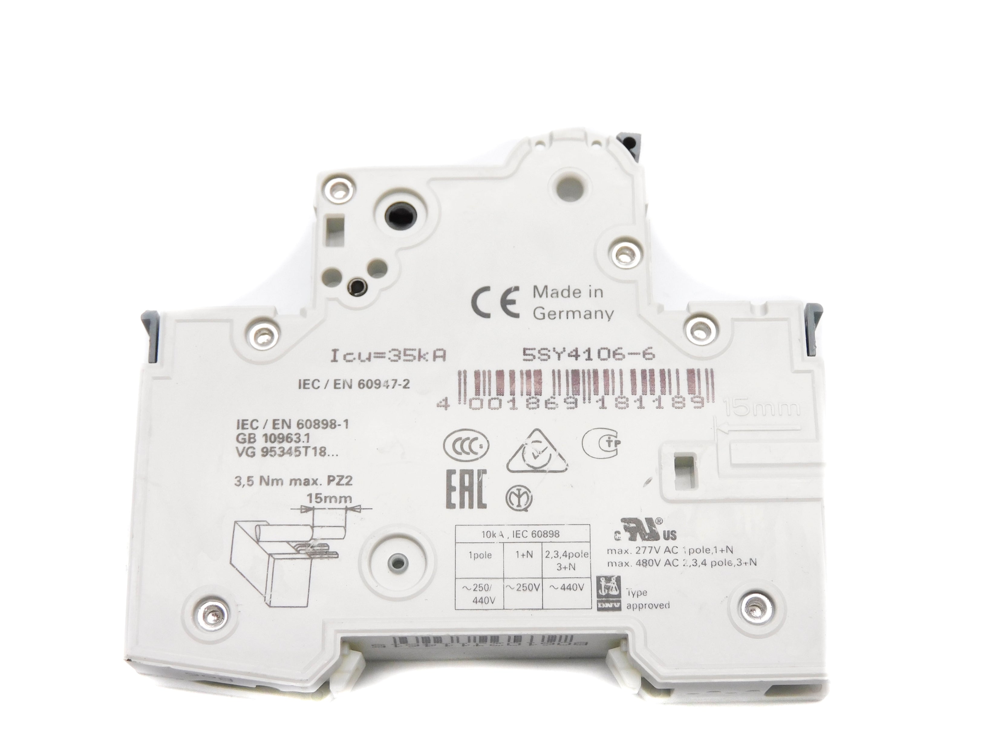 SIEMENS 5SY4106-6 6A 230/400V NSNP