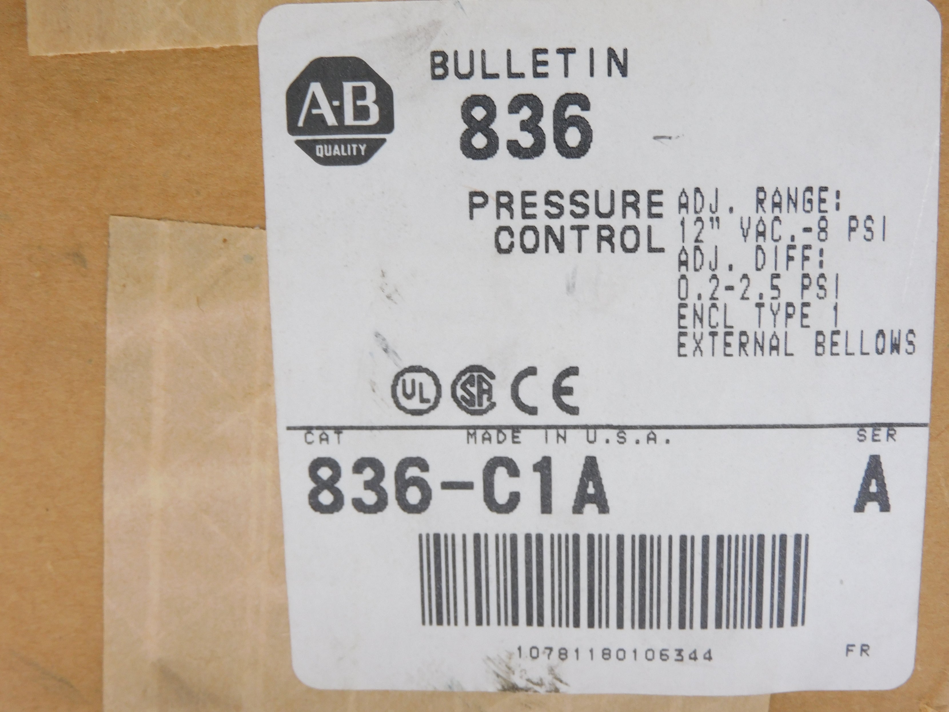 INDUSTRIAL SPARE PART 836-C1A SER. A 8PSI (BR/WH) NSFS