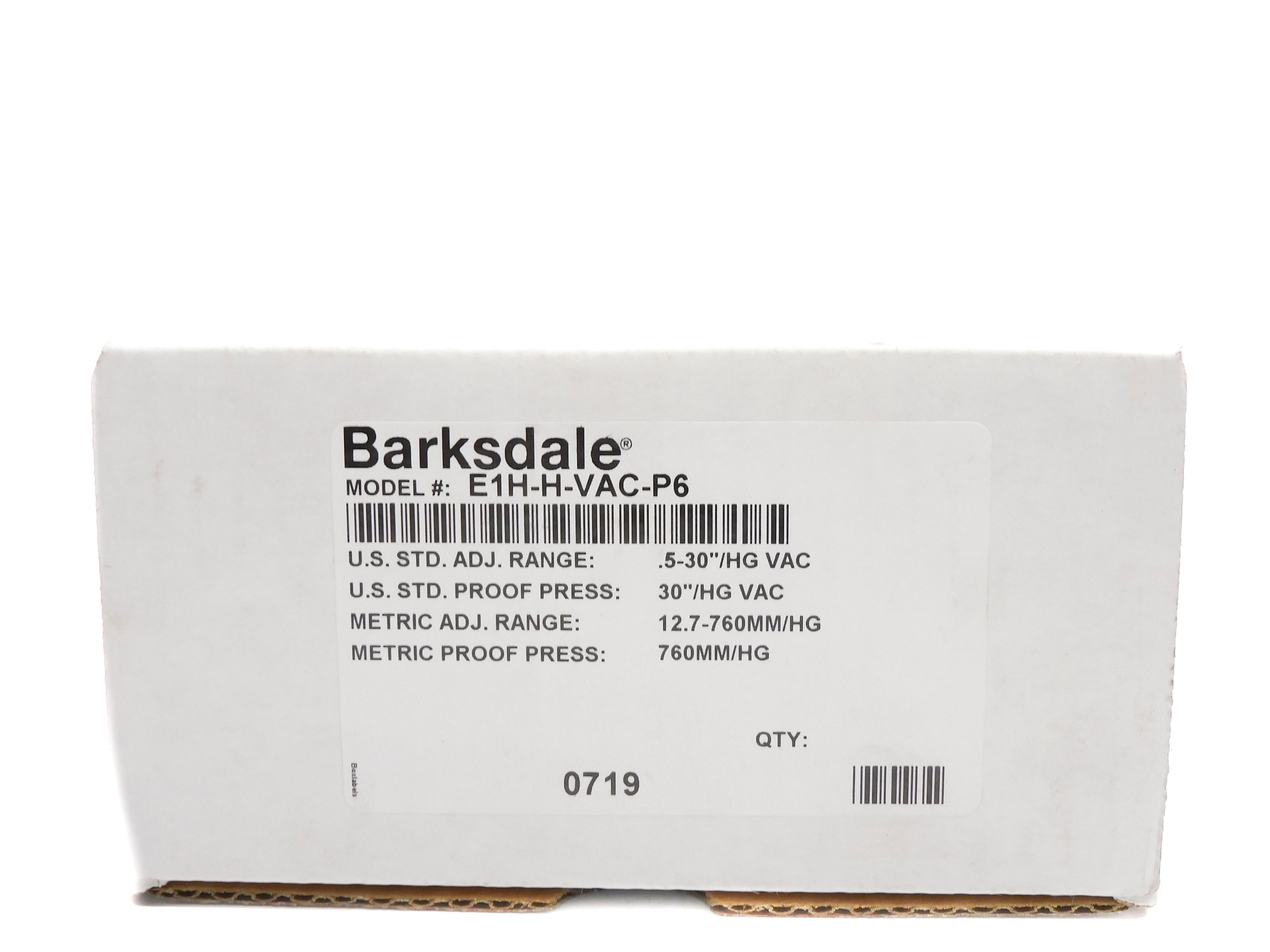 BARKSDALE E1H-H-VAC-P6 480VAC 3A .5-30INHG NSMP