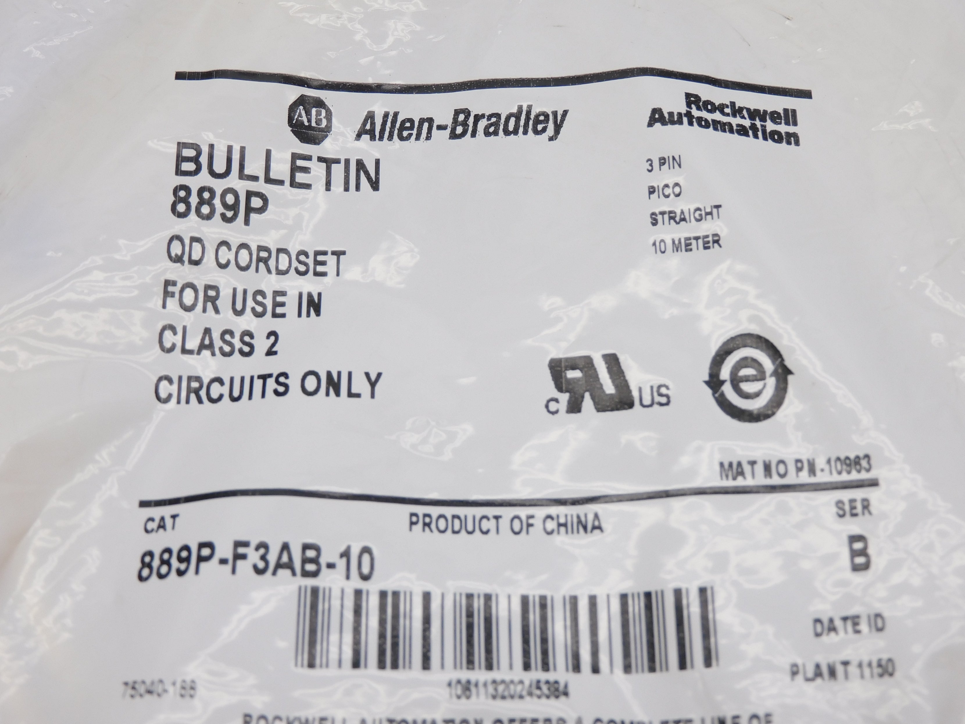ALLEN BRADLEY 889P-F3AB-10 SER. B NSMP