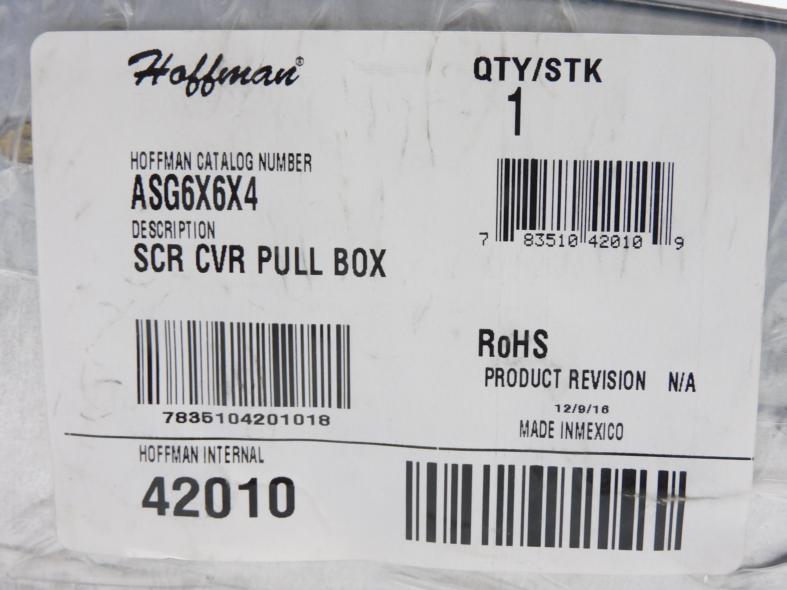 HOFFMAN ASG6X6X4 NSMP