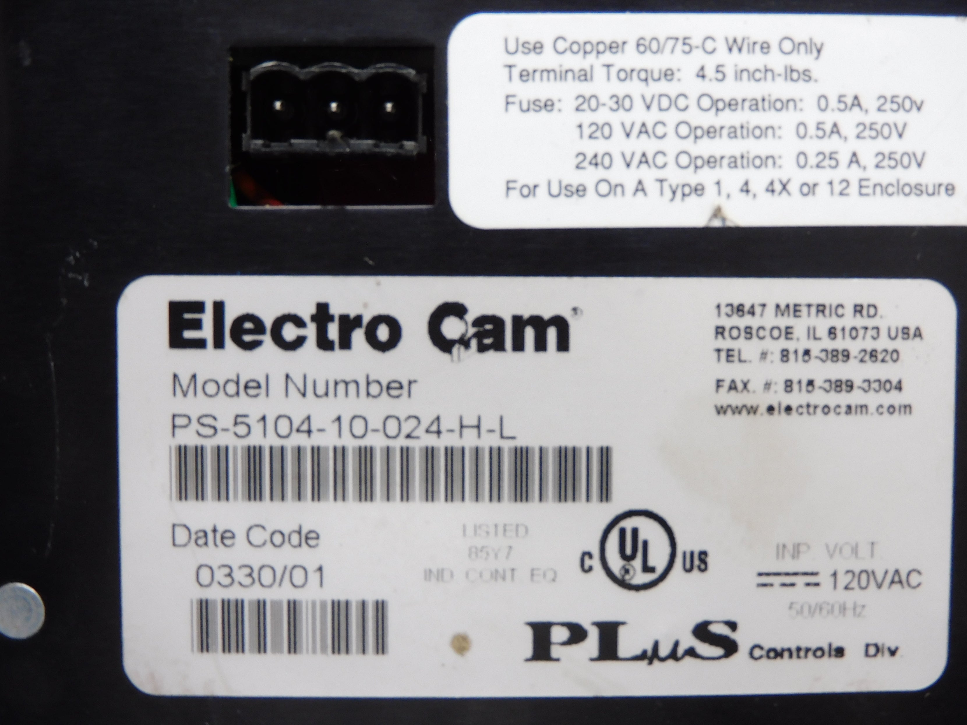 ELECTRO CAM PS-5104-10-024-H-L NSNP