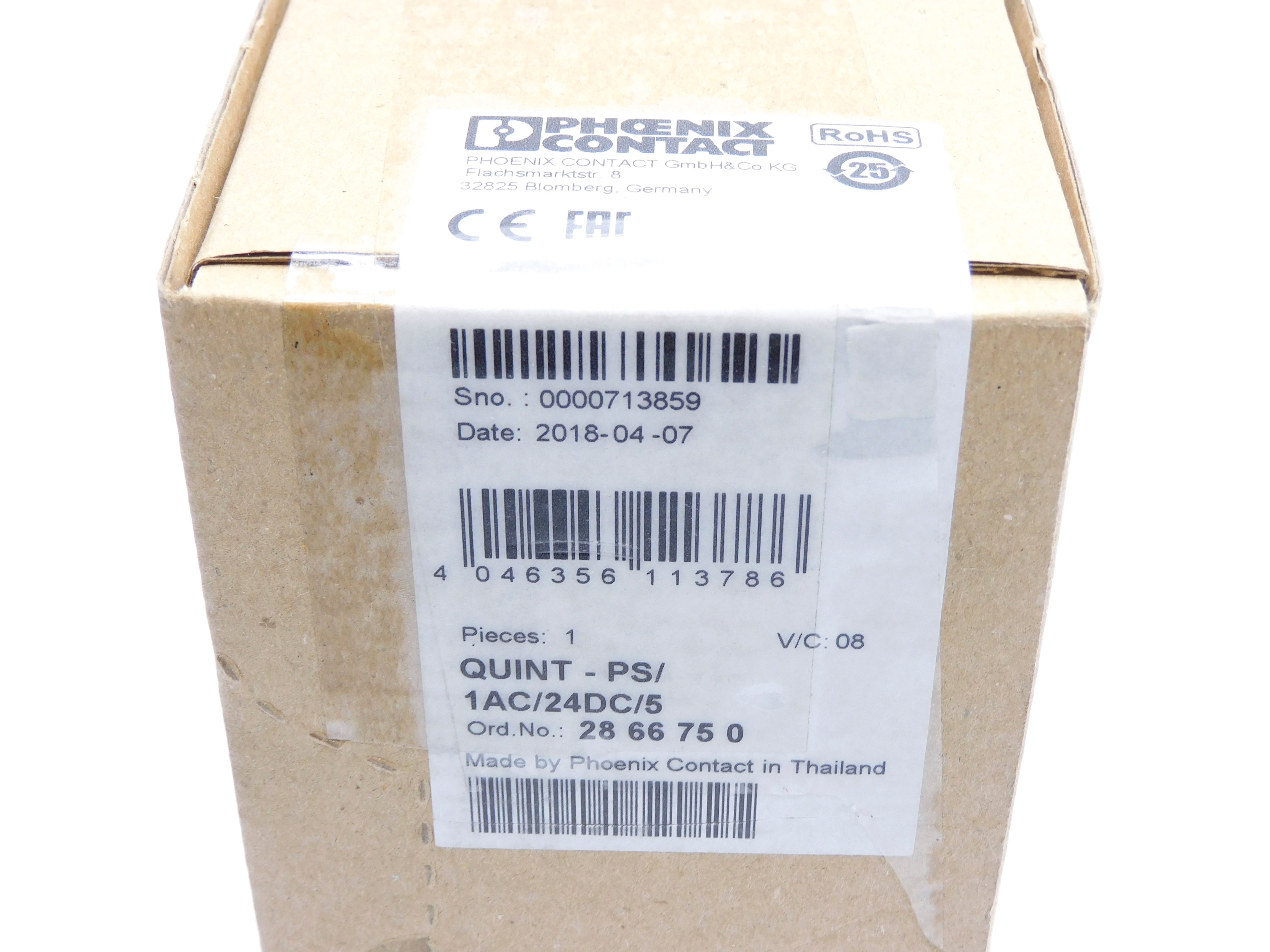 PHOENIX CONTACT QUINT-PS/1AC/24DC/5 2866750 NSFS