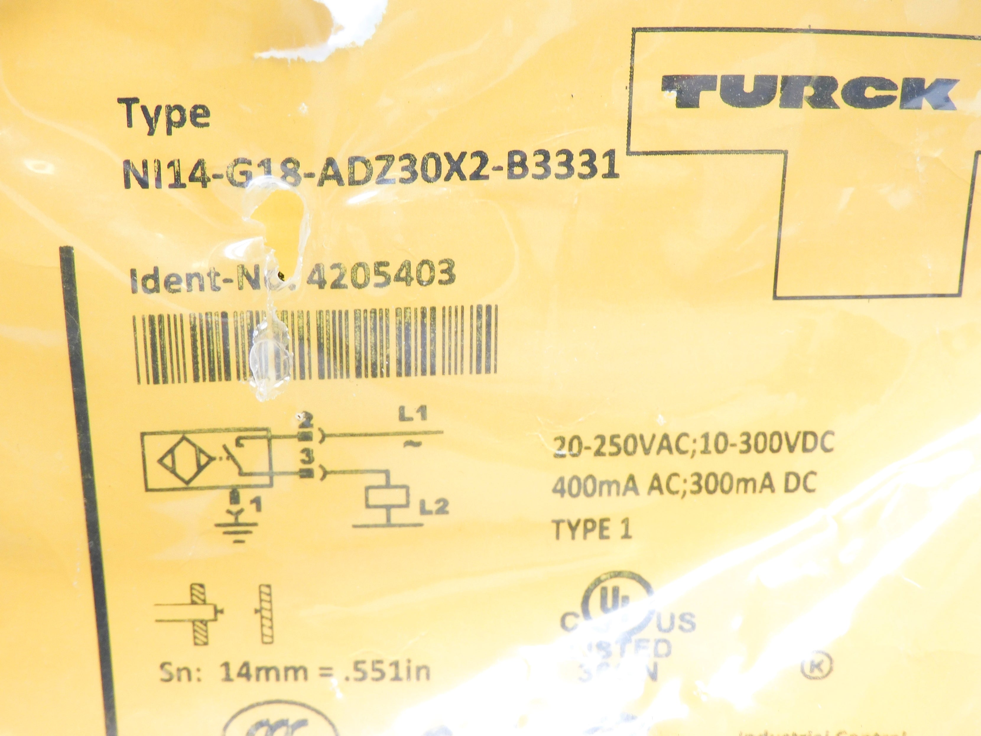 TURCK NI14-G18-ADZ30X2-B3331 4205403 20-250VAC NSMP
