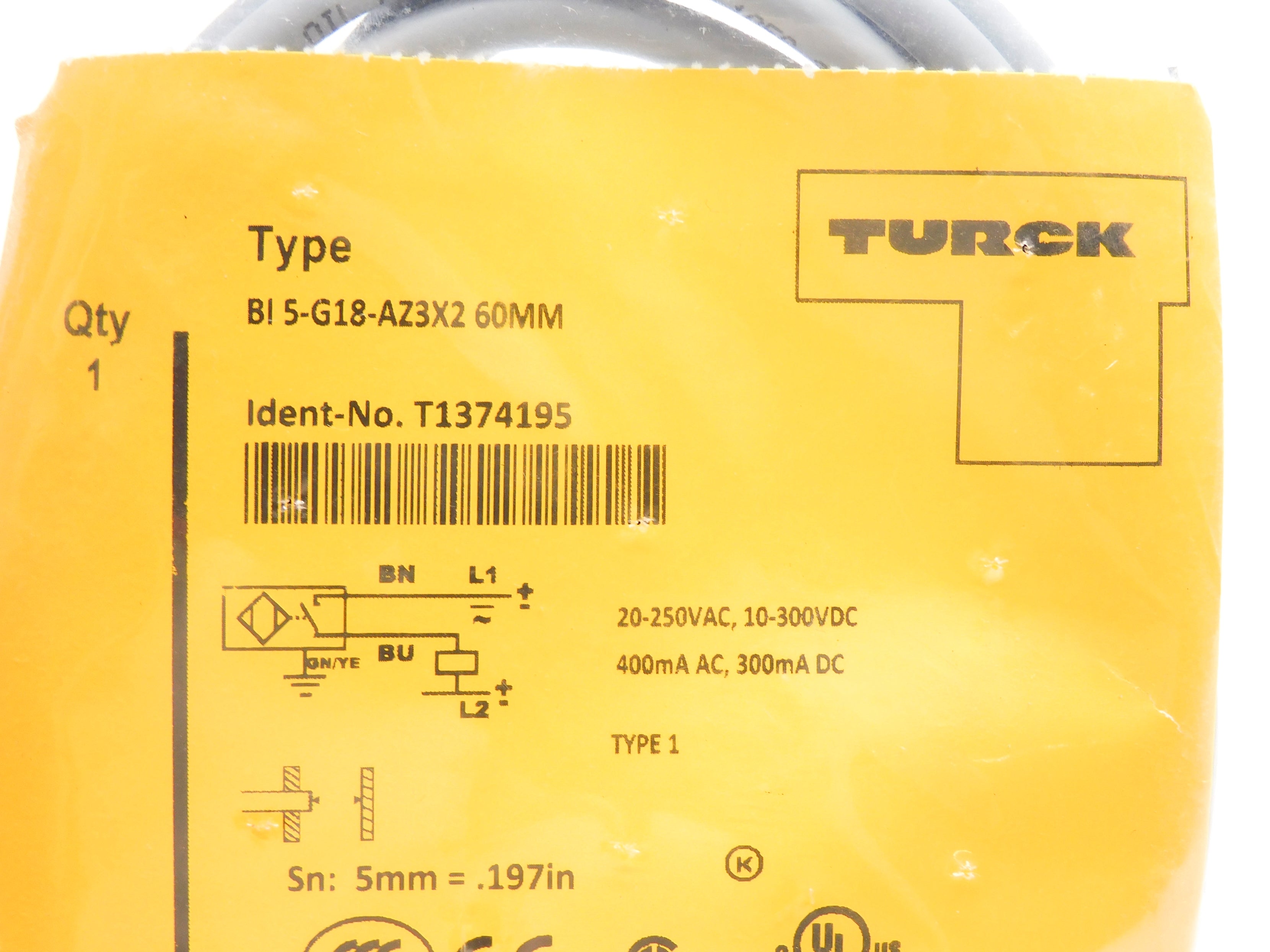 TURCK BI5-G18-AZ3X2 60MM NSMP
