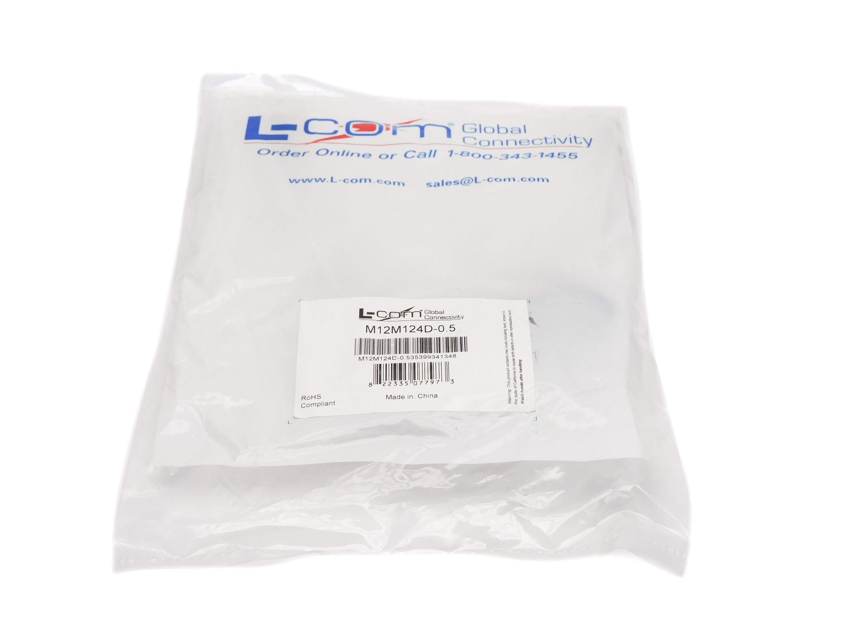 L-COM M12M124D-0.5 NSMP
