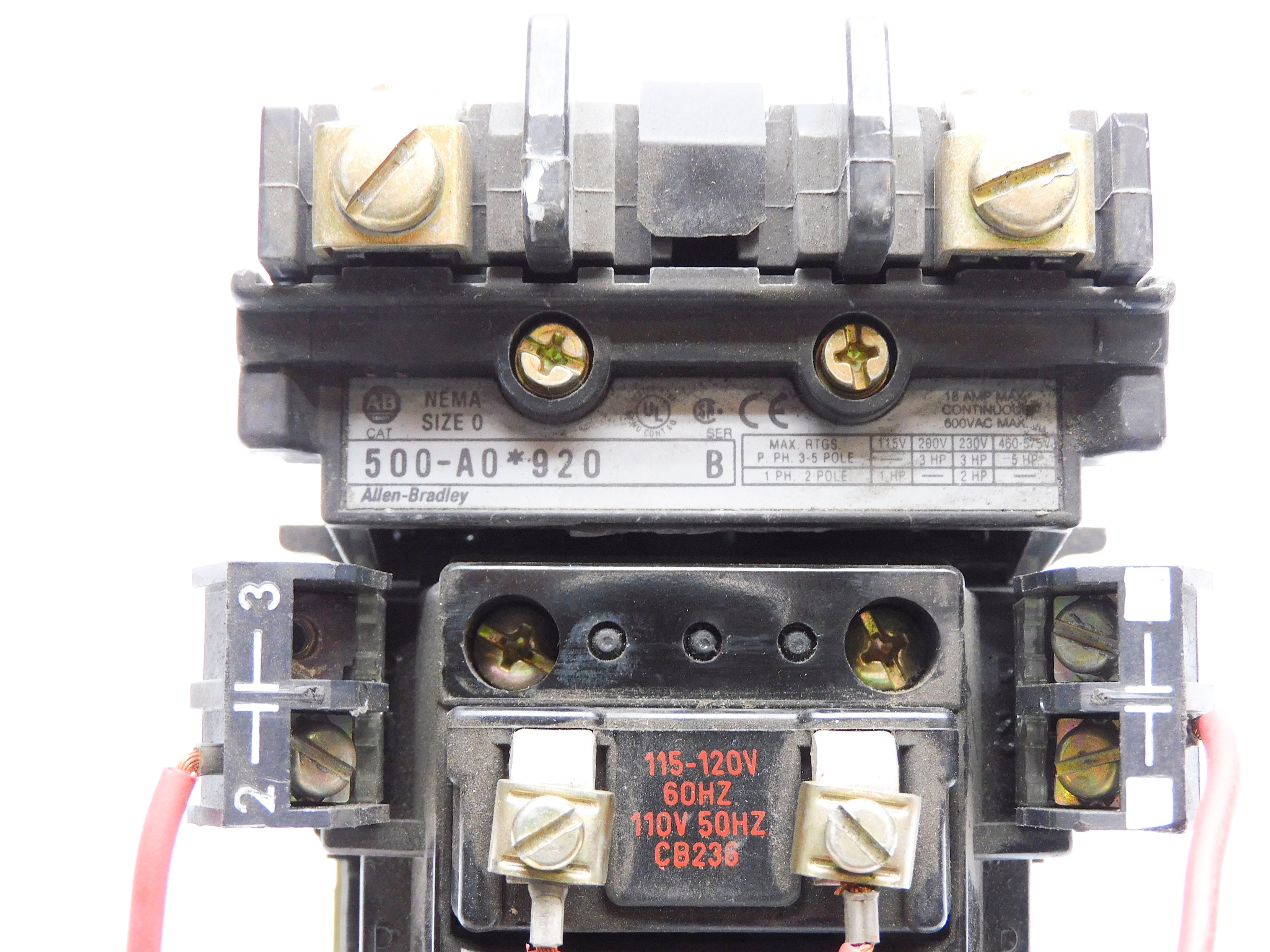 ALLEN BRADLEY 500-AO*920 SER. B 115-120V 110V UNMP