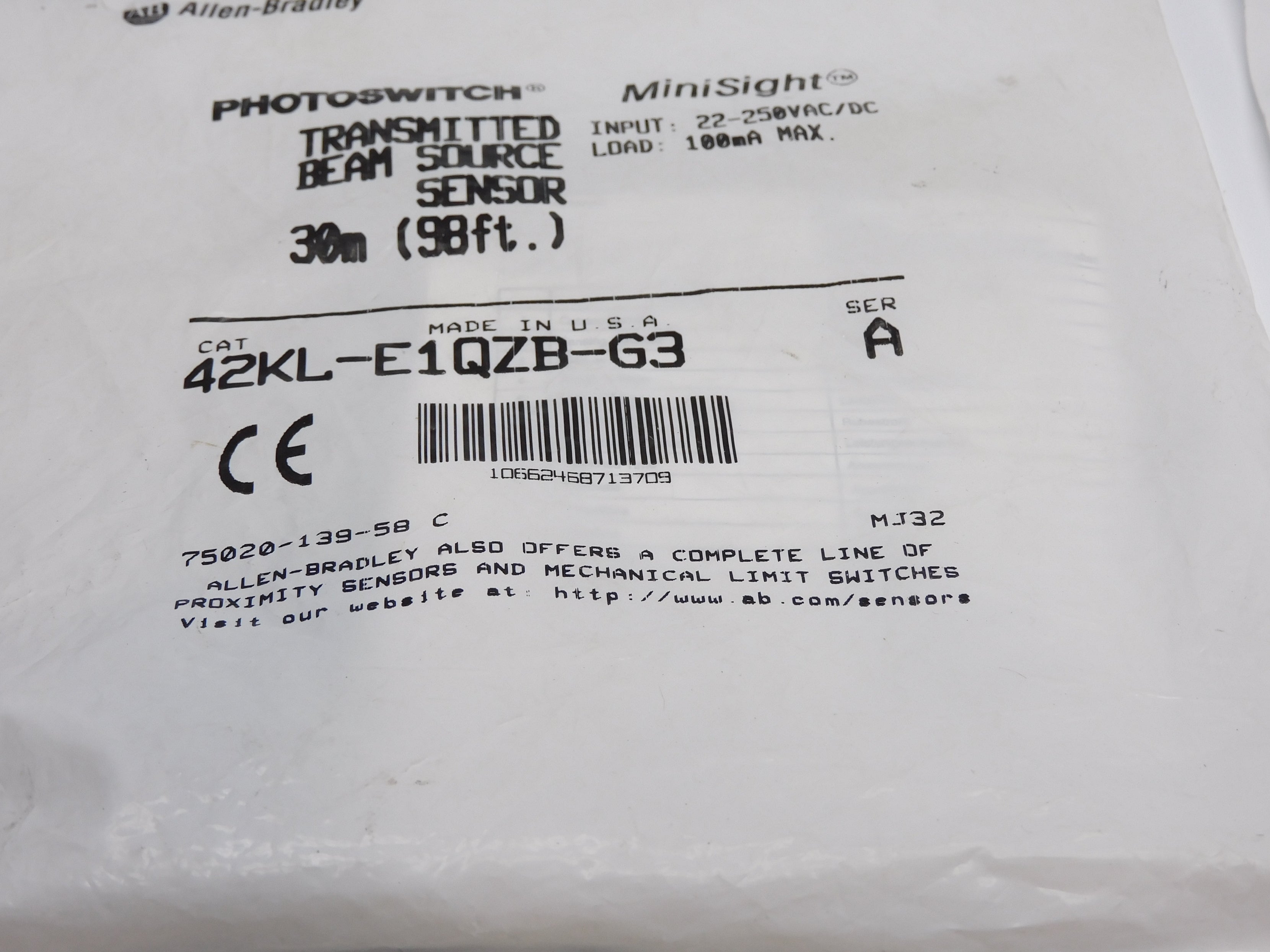 INDUSTRIAL SPARE PART 42KL-E1QZB-G3 SER. A 22-250VAC/DC NSMP