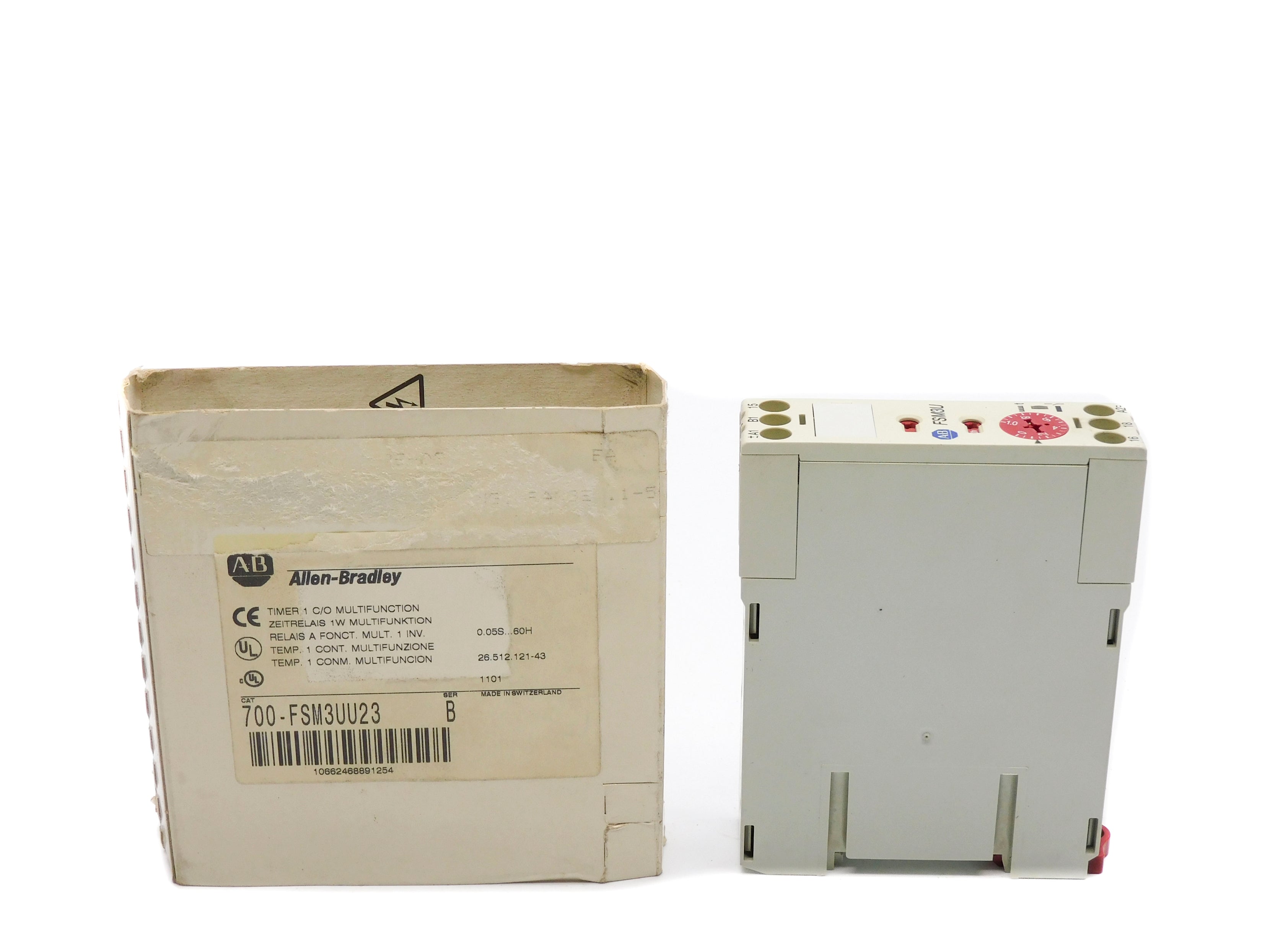 ALLEN BRADLEY 700-FSM3UU23 SER. B 24-240VAC 0.05S-60H (WH) NSMP