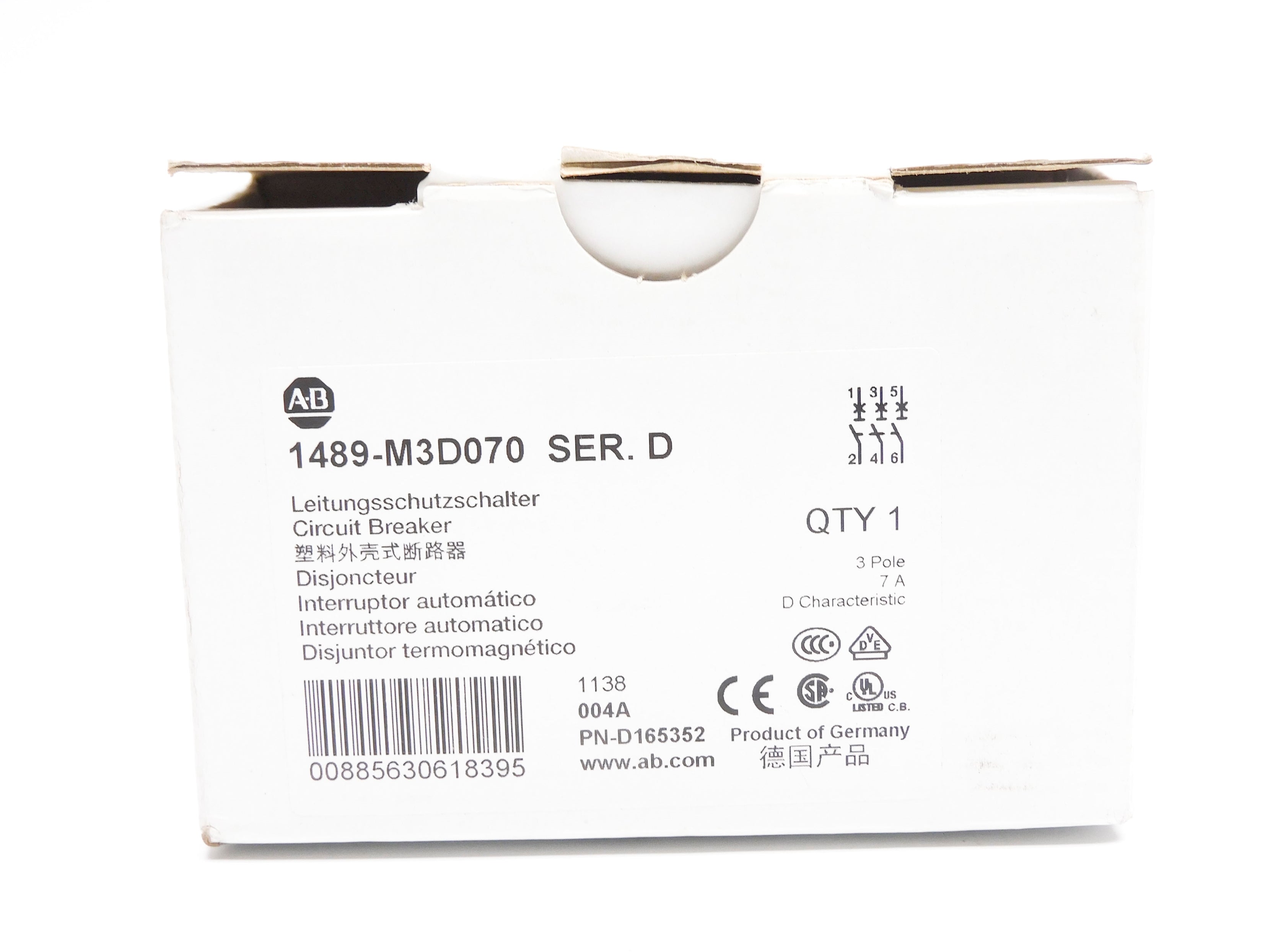 ALLEN BRADLEY 1489-M3D070 SER. D 7A 480/277V (WH) NSMP