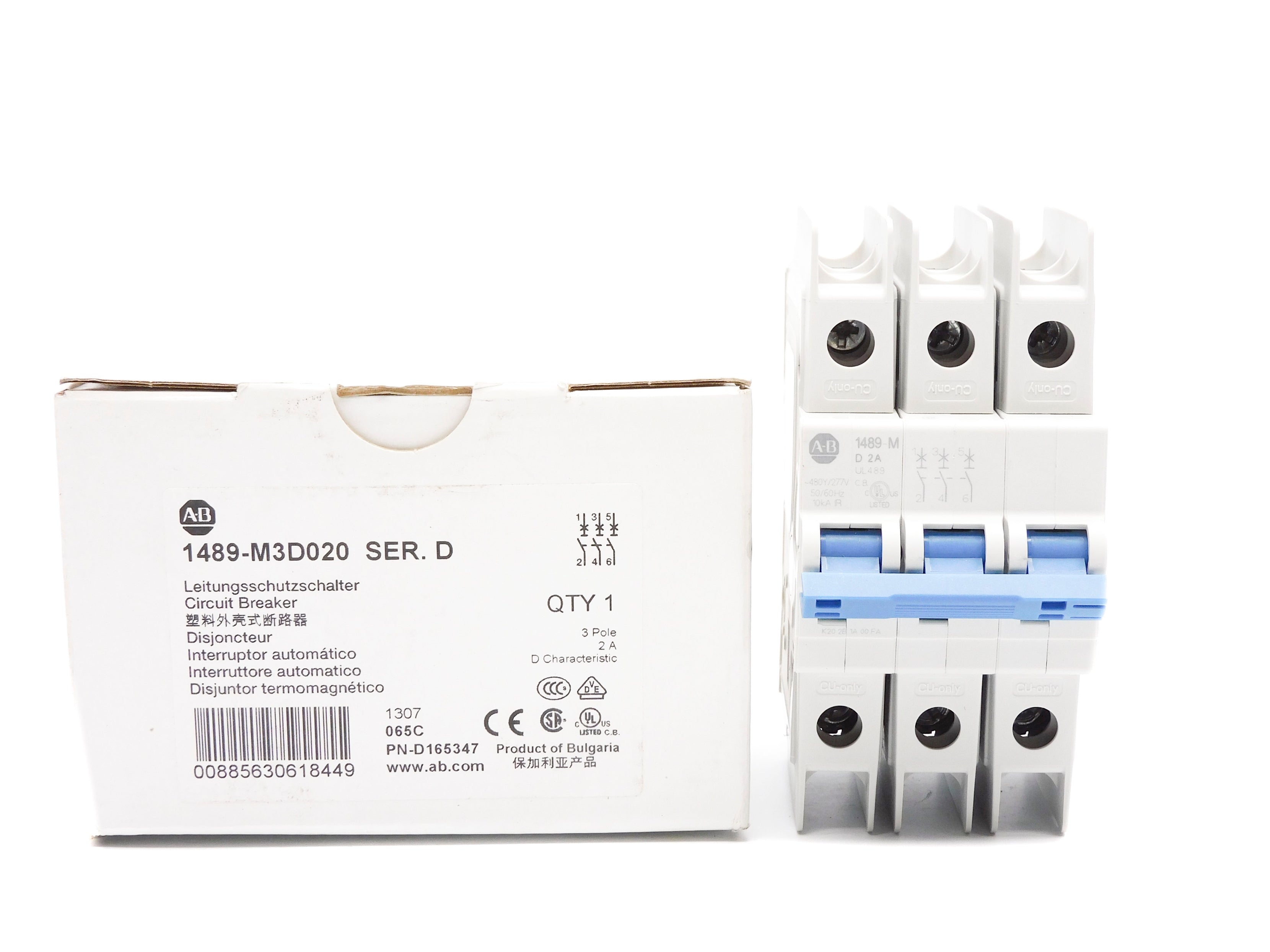 ALLEN BRADLEY 1489-M3D020 SER. D 2A 480/277V (WH) NSMP