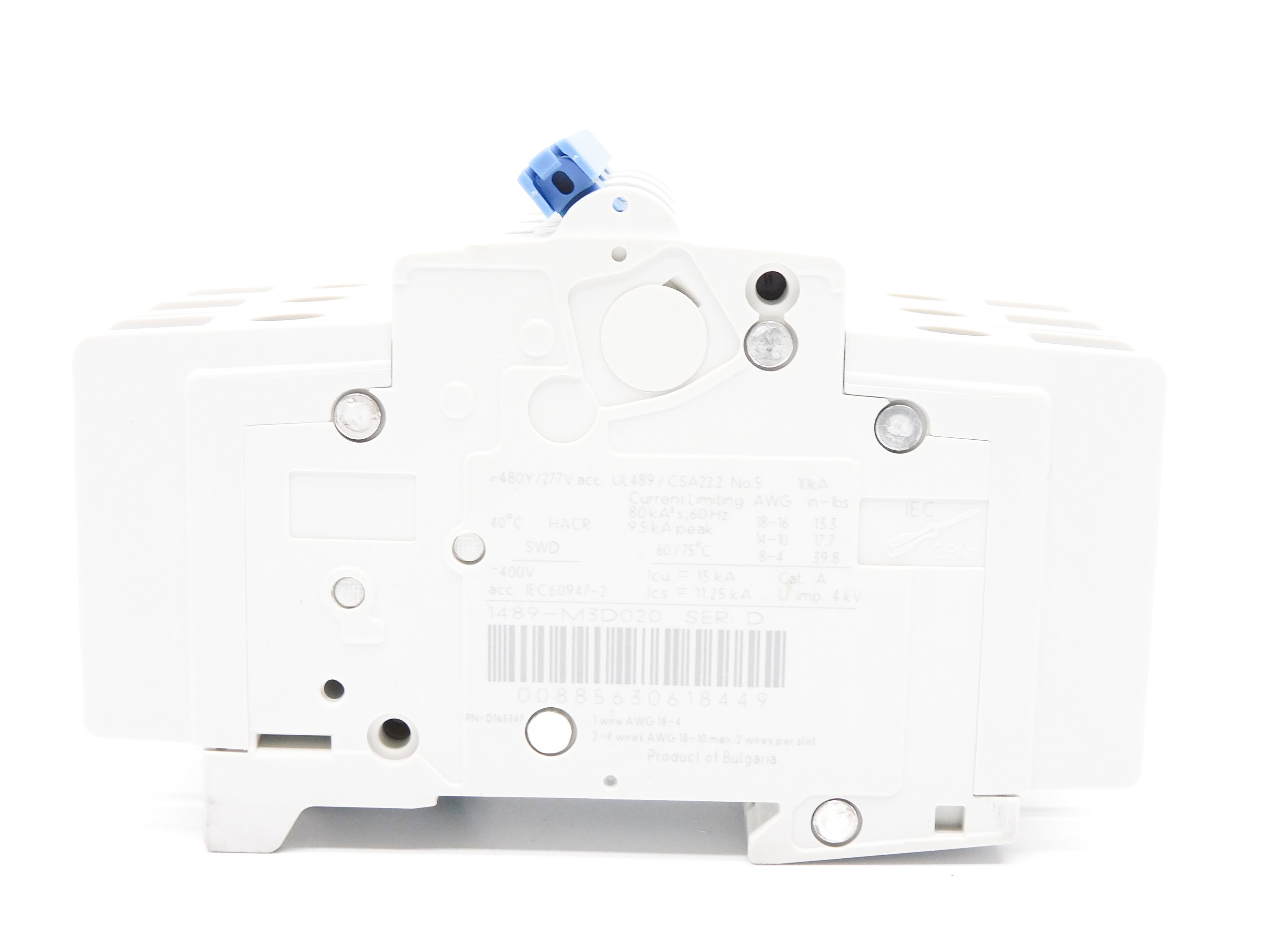 ALLEN BRADLEY 1489-M3D020 SER. D 2A 480/277V (WH) NSMP