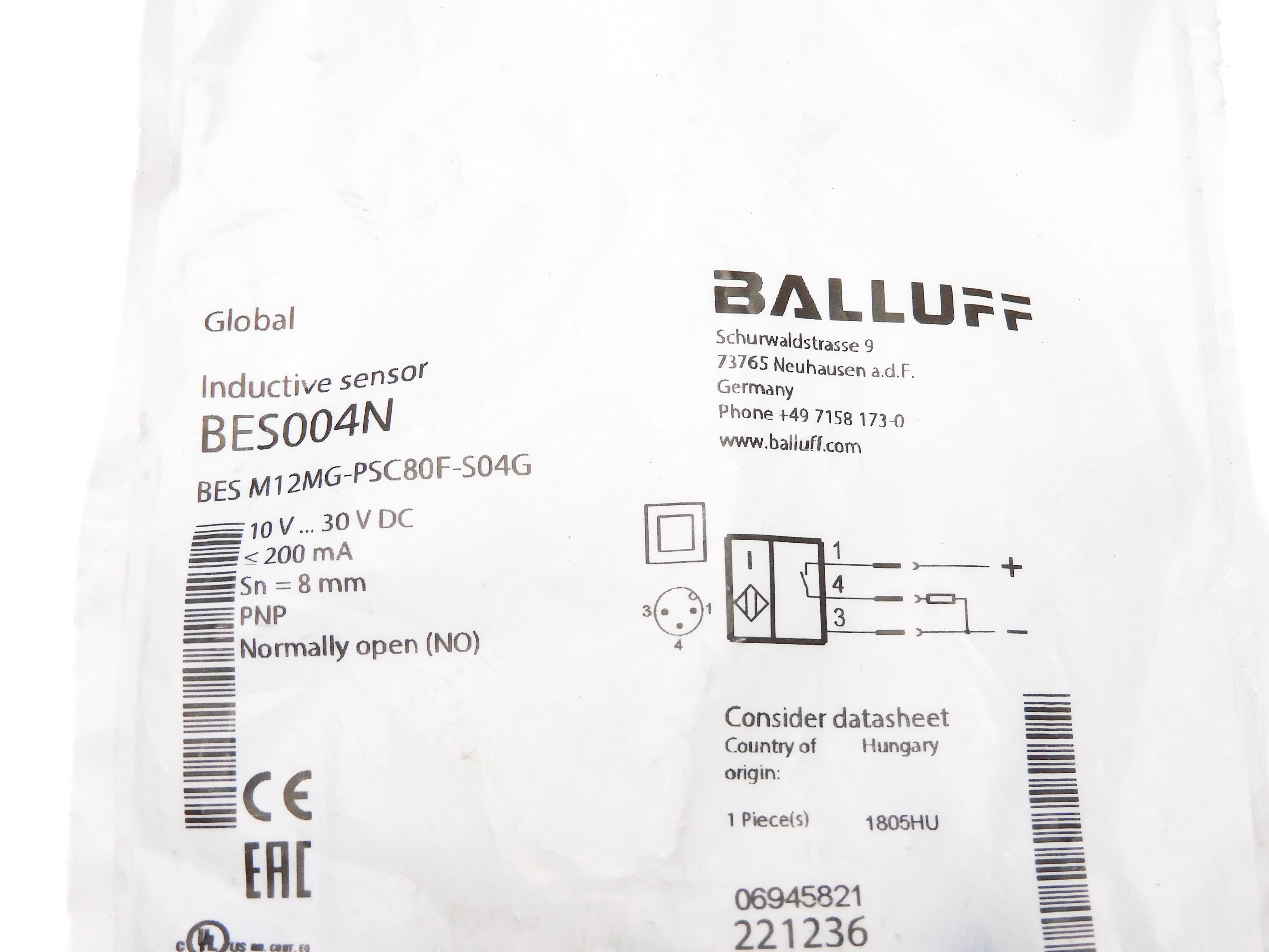 BALLUFF BESM12MG-PSC80F-S04G BES004N 10-30VDC NSMP