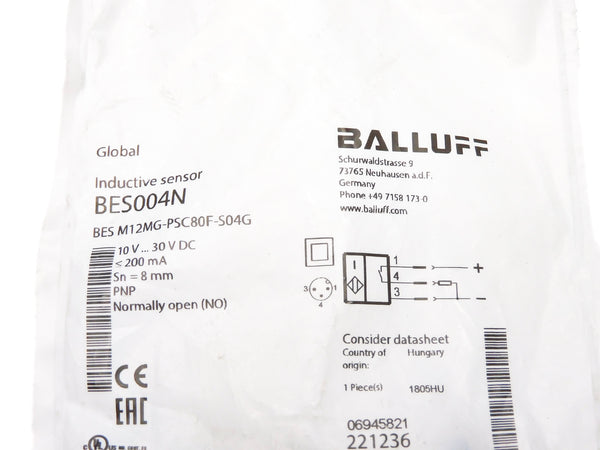 BALLUFF BESM12MG-PSC80F-S04G BES004N 10-30VDC NSMP