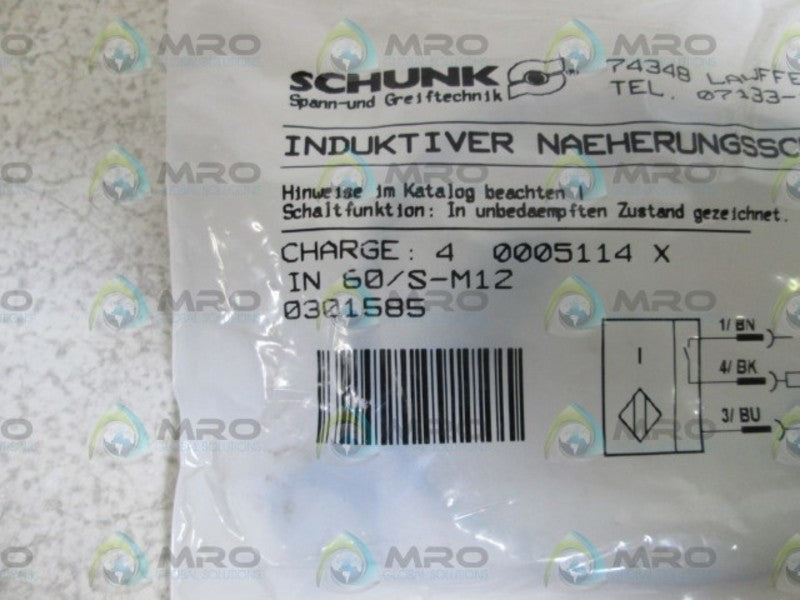 SCHUNK PROX. SWITCH IN 60/S-M12 NSMP