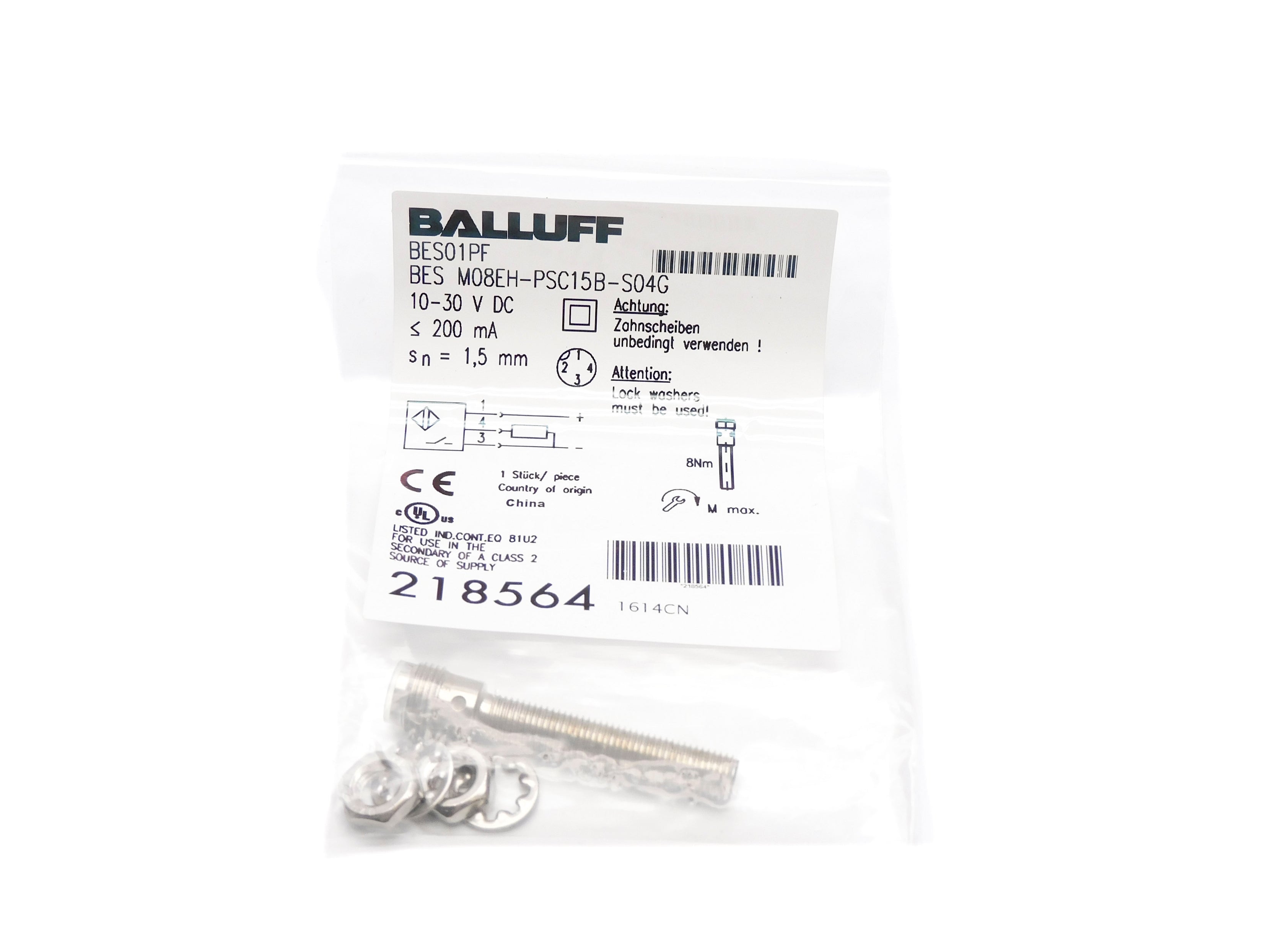 BALLUFF BESM08EH-PSC15B-S04G BES01PF 10-30VDC NSMP