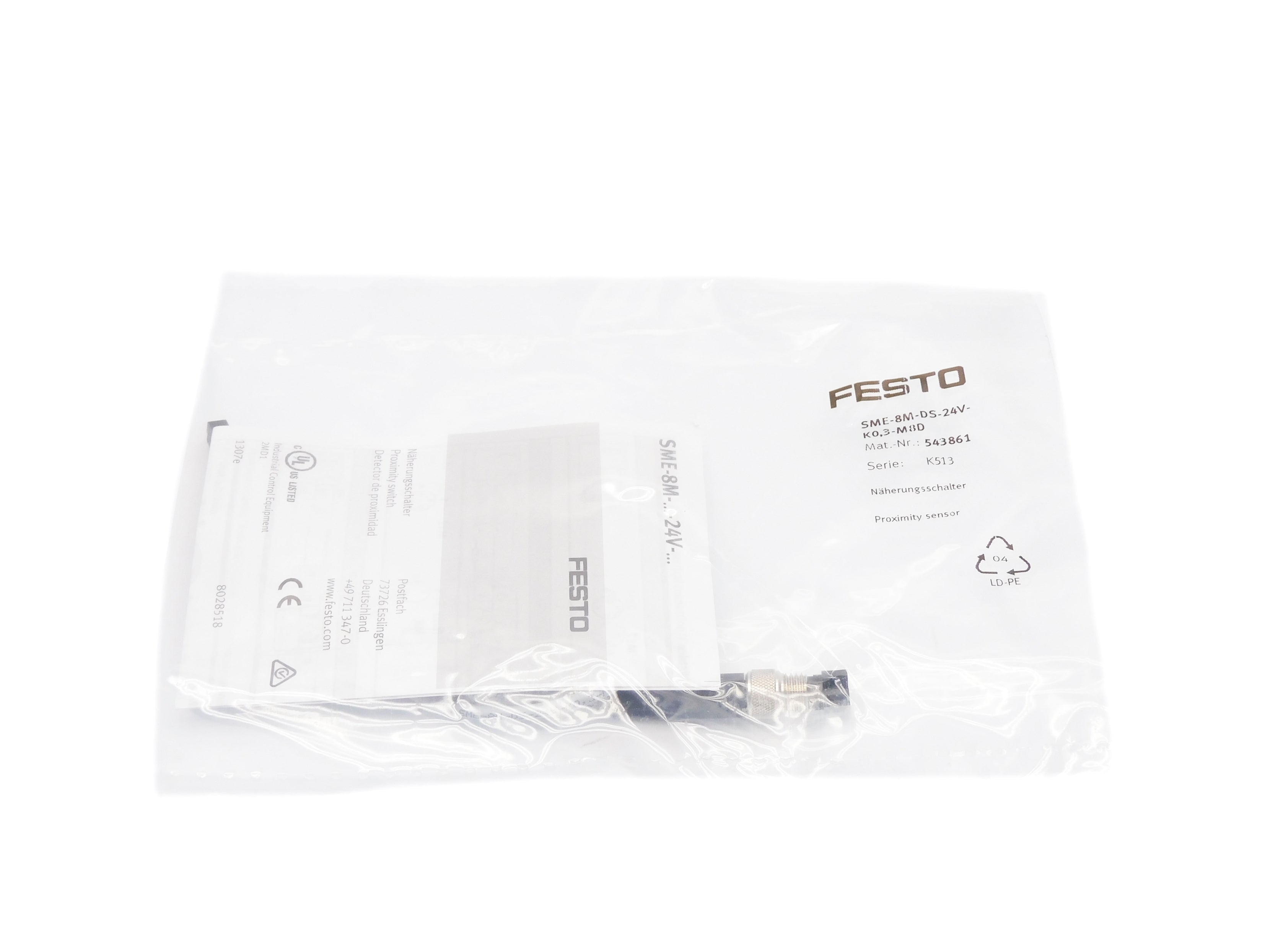 FESTO SME-8M-DS-24V-K0,3-M8D 543861 NSMP
