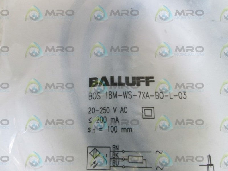 BALLUFF PHOTOELECTRIC SENSOR BOS 18M-WS-7XA-BO-L-03  NSMP