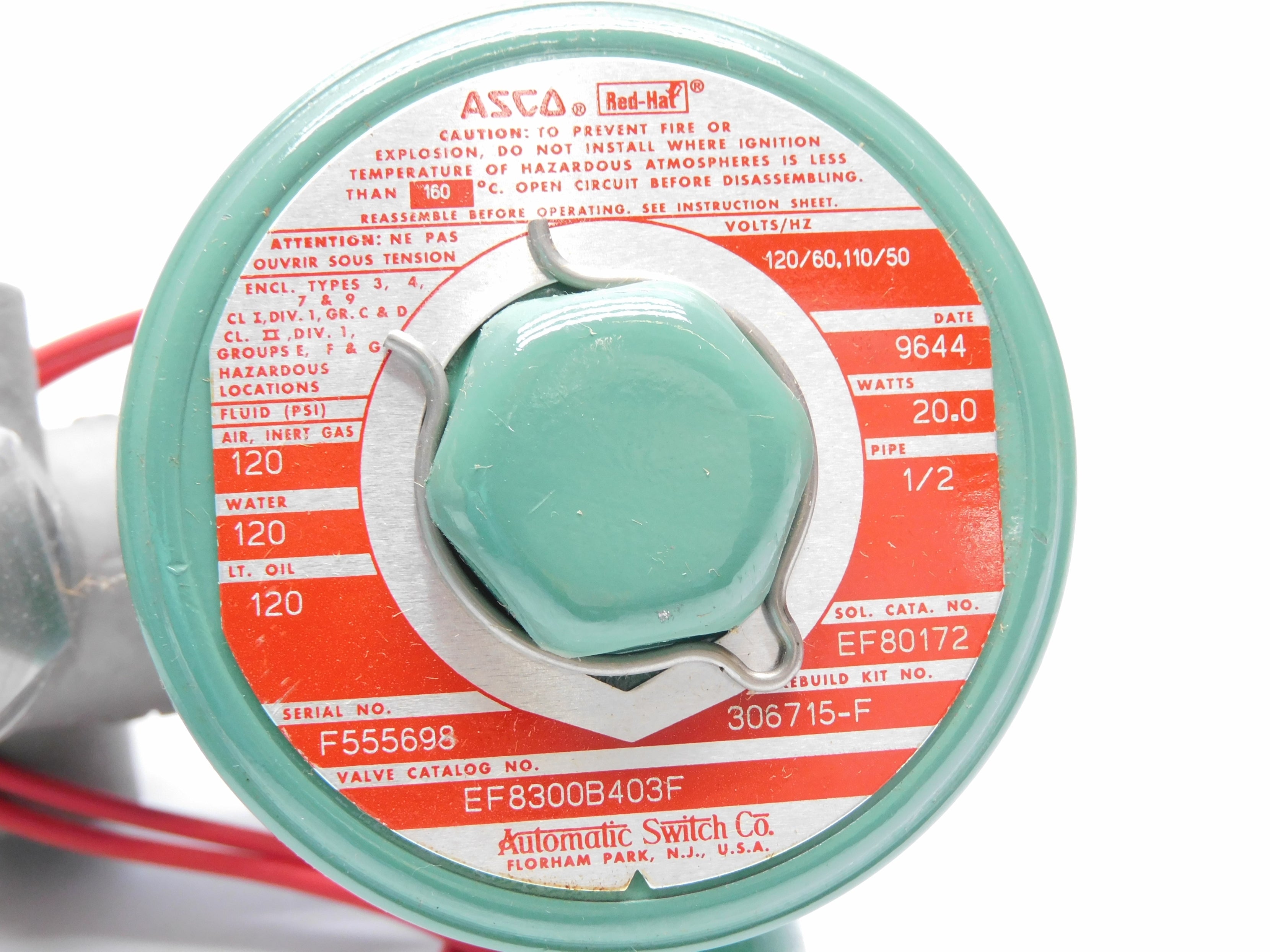 ASCO EF8300B403F 110/120V 120PSI 1/2" NSMP