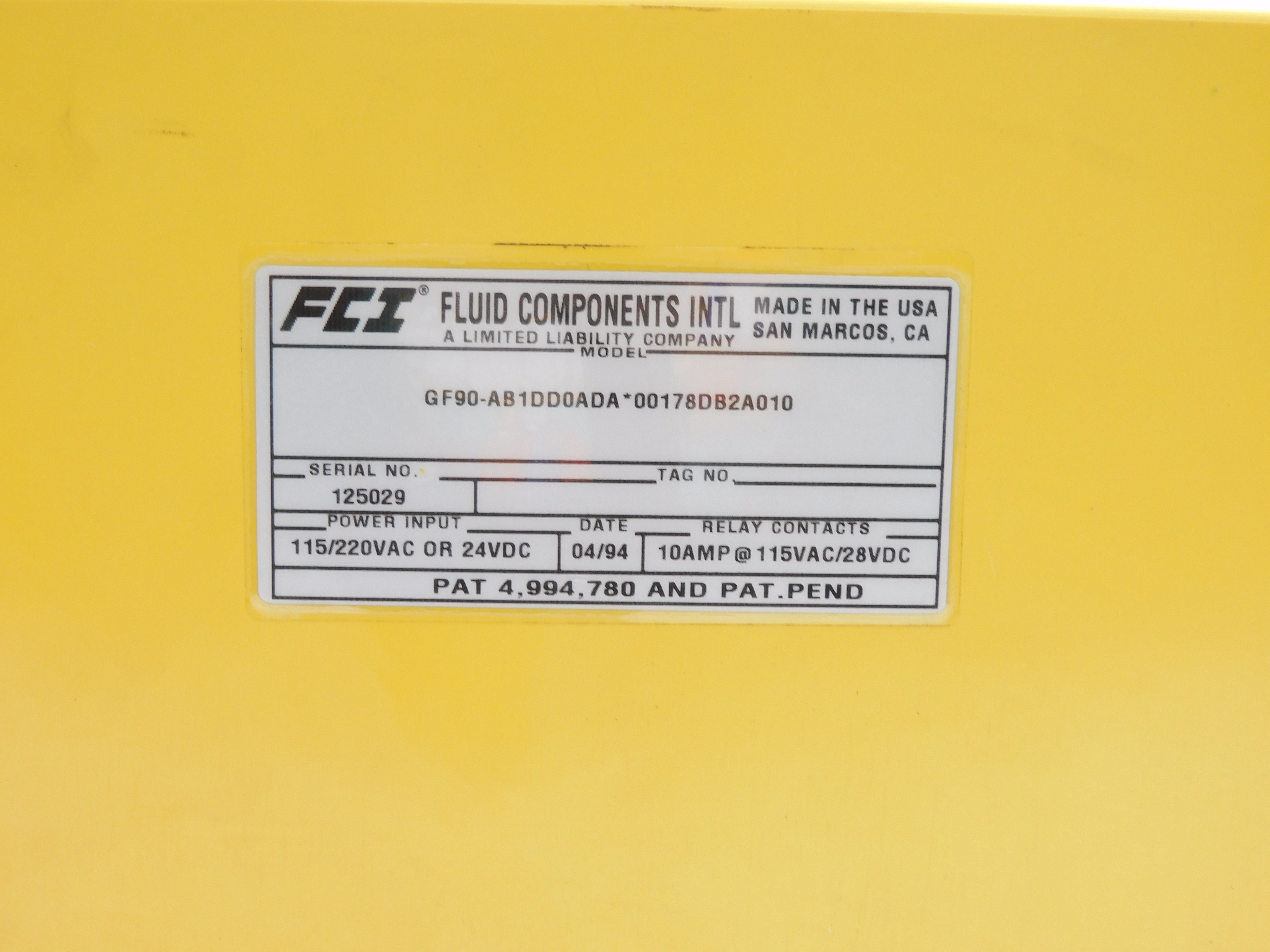 FCI GF90-AB1DD0A*00178DB2A010 115/220VAC 10A UNMP
