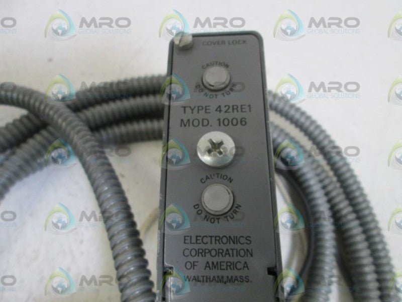 ELECTRONICS CORP. OF AMERICA PHOTOELECTRIC SWITCH 42RE1-1006  UNMP
