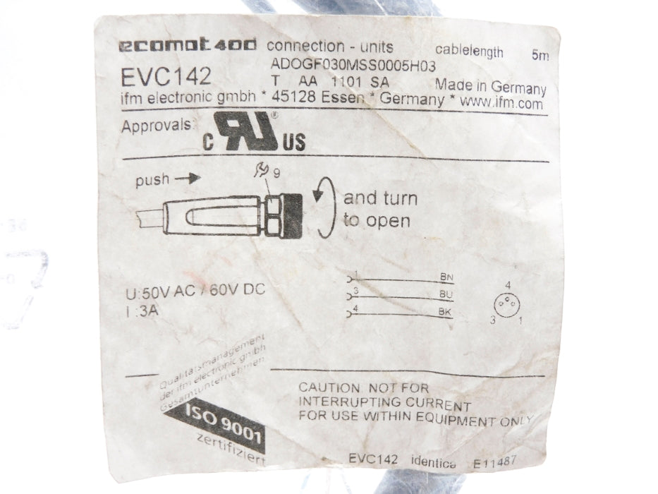 IFM EFECTOR ADOGF030MSS0005H03 EVC142 60VDC 3A NSMP
