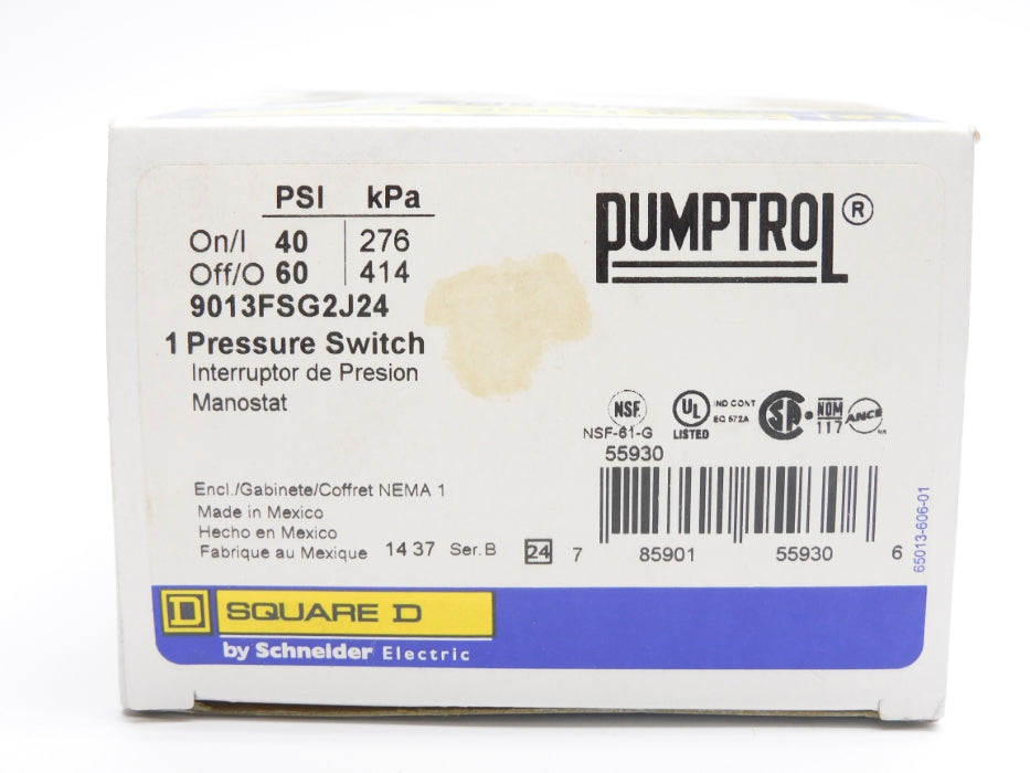 SQUARE D 9013FSG2J24 SER. B 115/230V 40/60PSI NSMP