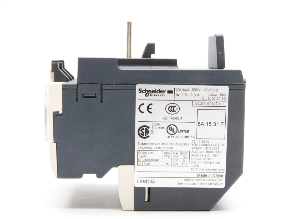 SCHNEIDER ELECTRIC LR9D08 690V 8.0A NSMP