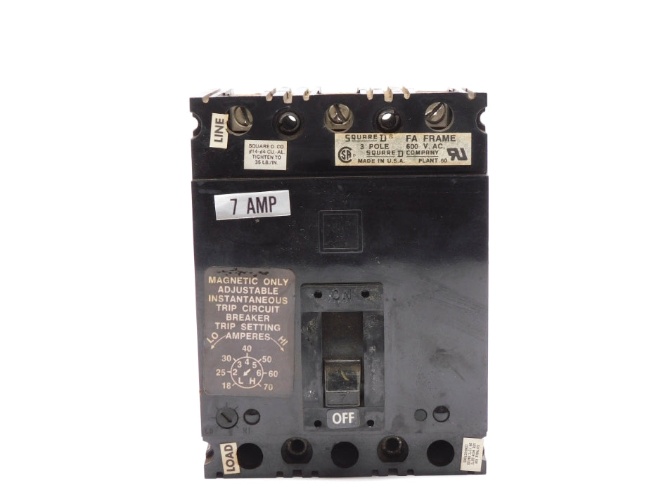 SQUARE D FAL3600712M 600VAC 7A UNMP