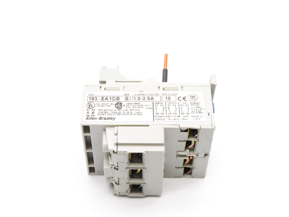ALLEN BRADLEY 193-EA1DB SER. B 600V 1.0-2.9A NSNP