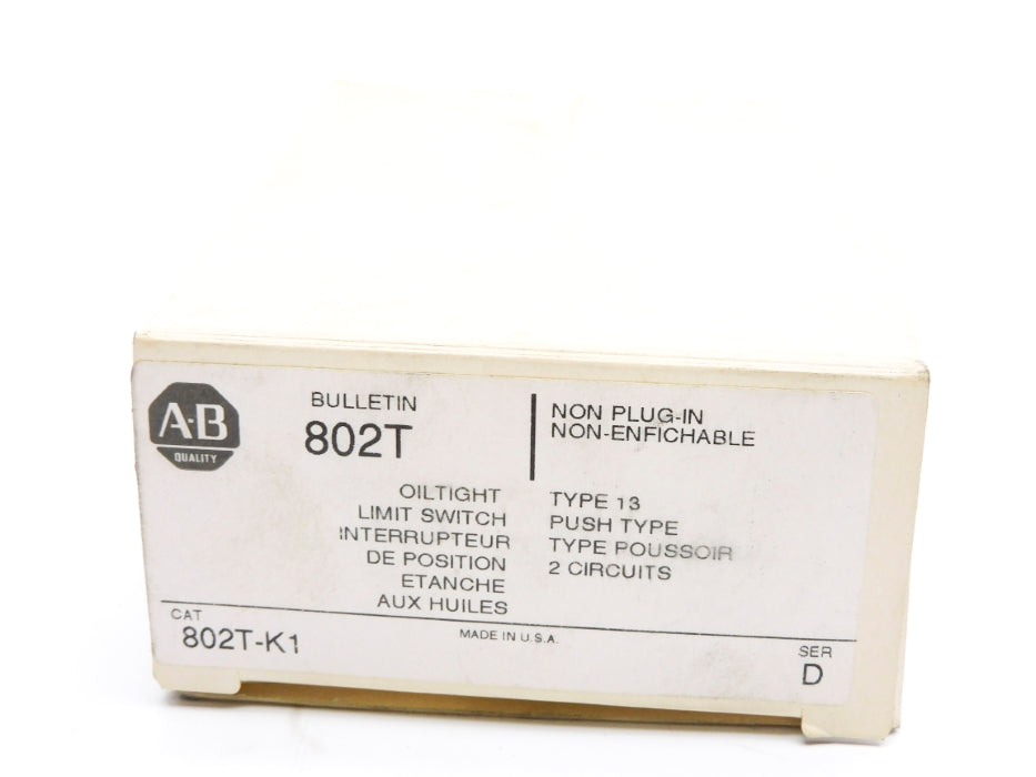 ALLEN BRADLEY 802T-K1 SER. D (WH) NSMP