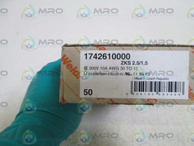 LOT OF 50 WEIDMULLER TERMINAL BLOCK 1742610000 / ZKS 2.5/1.5 NSMP