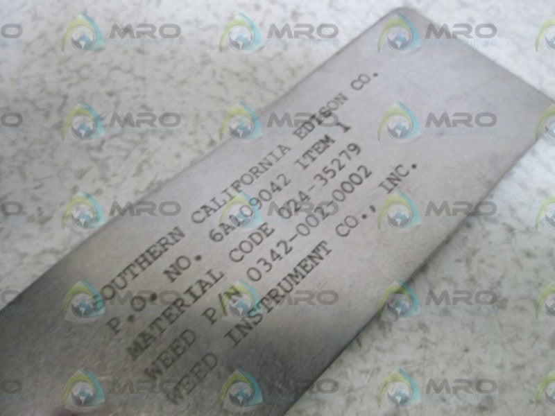 WEED INSTRUMENT CO. HEAD ASSY. 0342-002-0002 NSNP