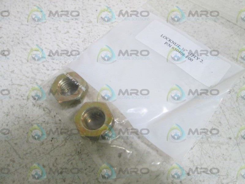 LOT OF 2 LOCKNUT 1/2" 650408-F00 NSNP IN BAG