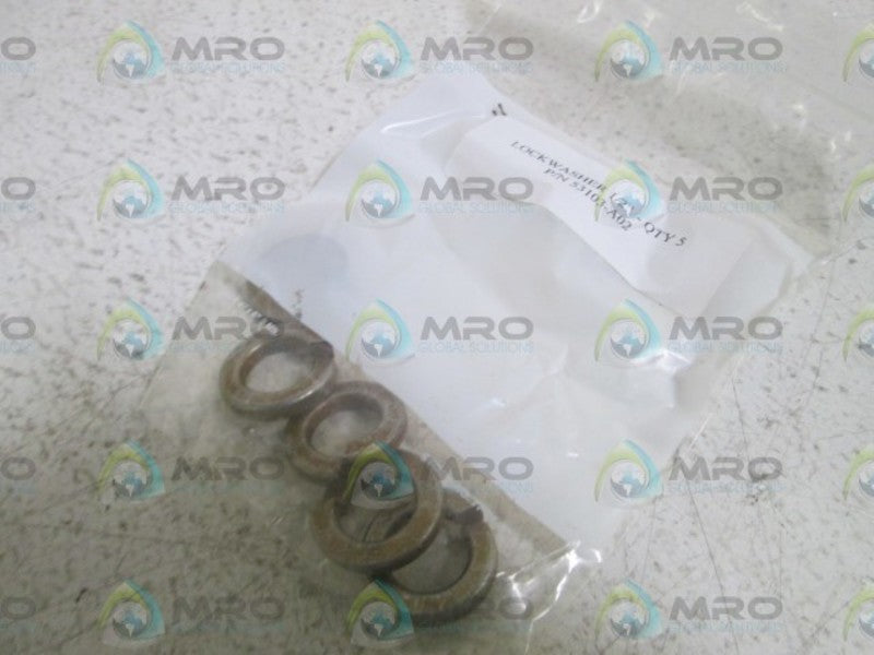 LOT OF 5 LOCKWASHER 1/2" 53103-A02 NSNP IN BAG