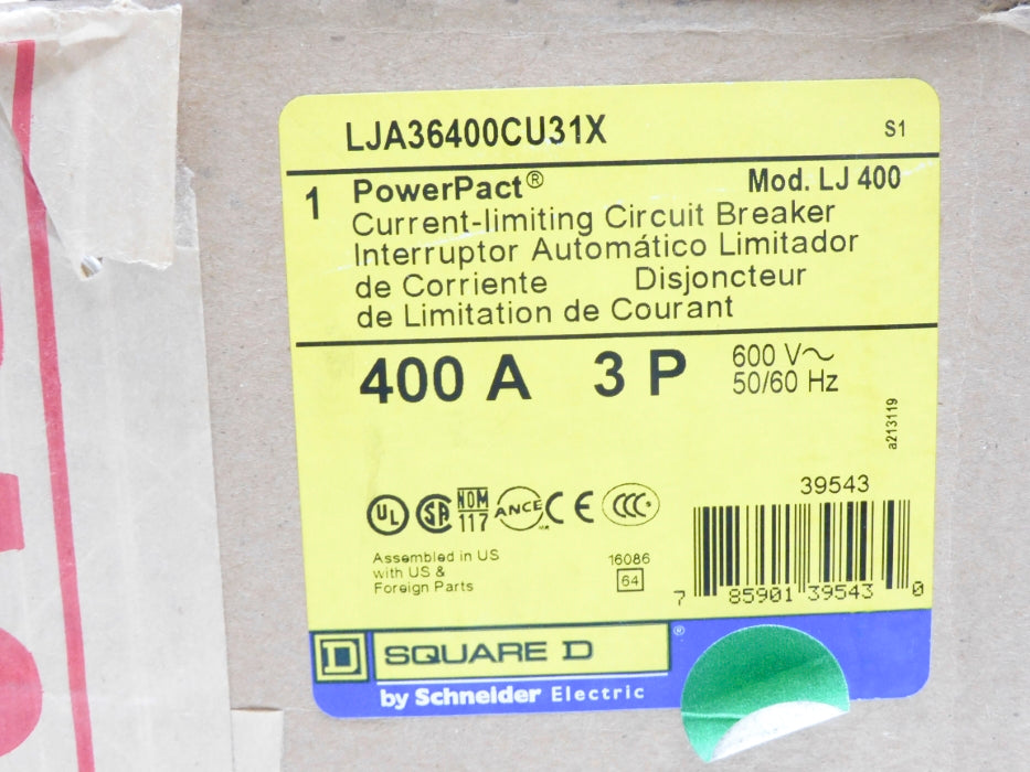 SQUARE D LJA36400CU31X 600V 400A NSMP