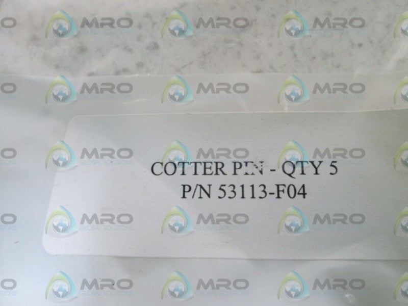 LOT OF 5 COTTER PIN 53113-F04 NSNP IN BAG