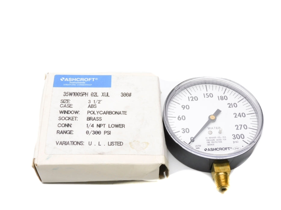 ASHCROFT 35W1005PH02LXUL-300# 0/300PSI NSMP