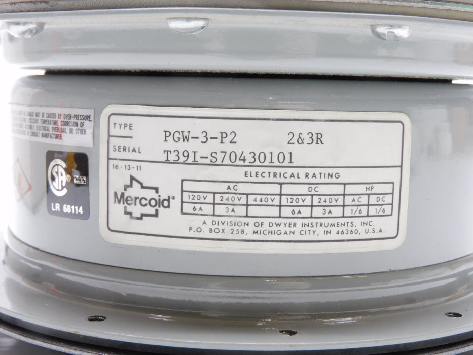 MERCOID PGW-3-P2 0-5PSIG NSMP
