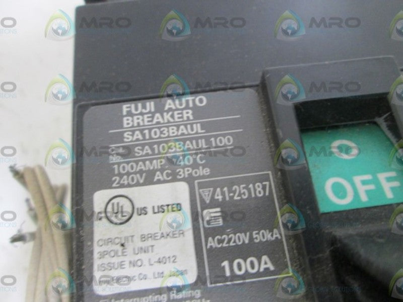 FUJI CIRCUIT BREAKER SA103BAUL100 NSNP