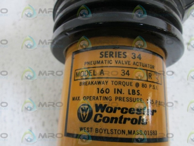 WORCESTER CONTROLS 160 IN. LBS  VALVE ACTUATOR A34 R3 UNMP