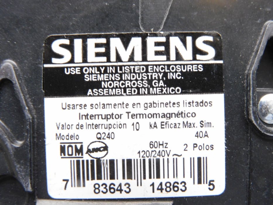 SIEMENS Q240 40A 120/240V UNMP