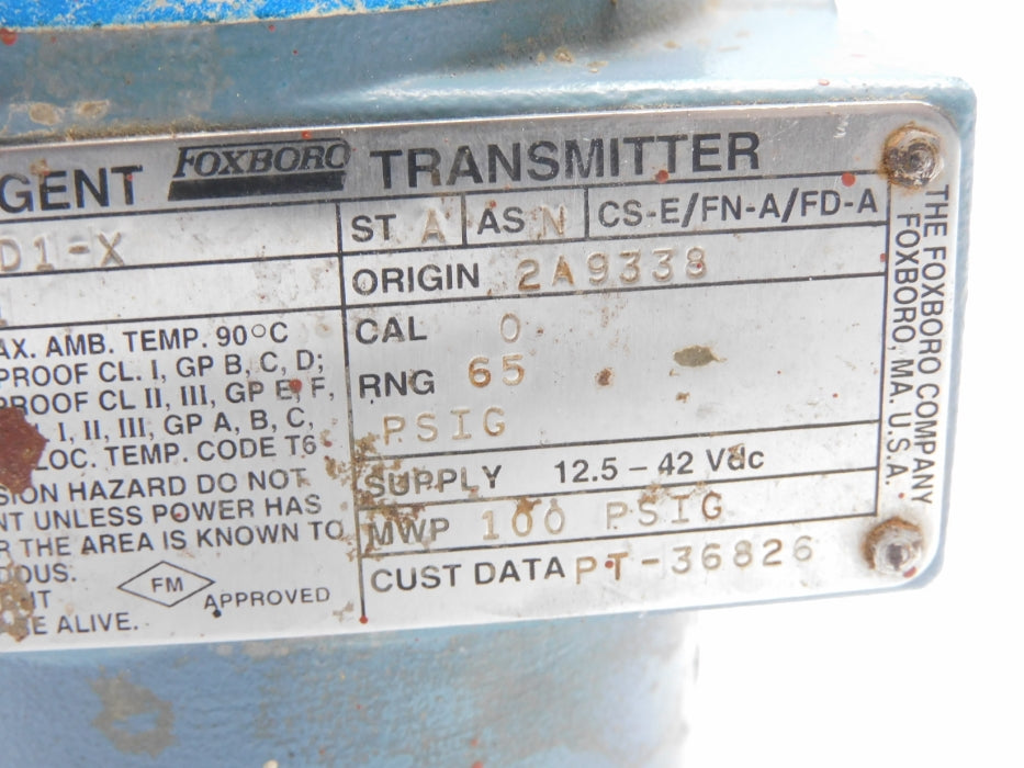 FOXBORO 861GM-BD1-X 65PSIG UNMP